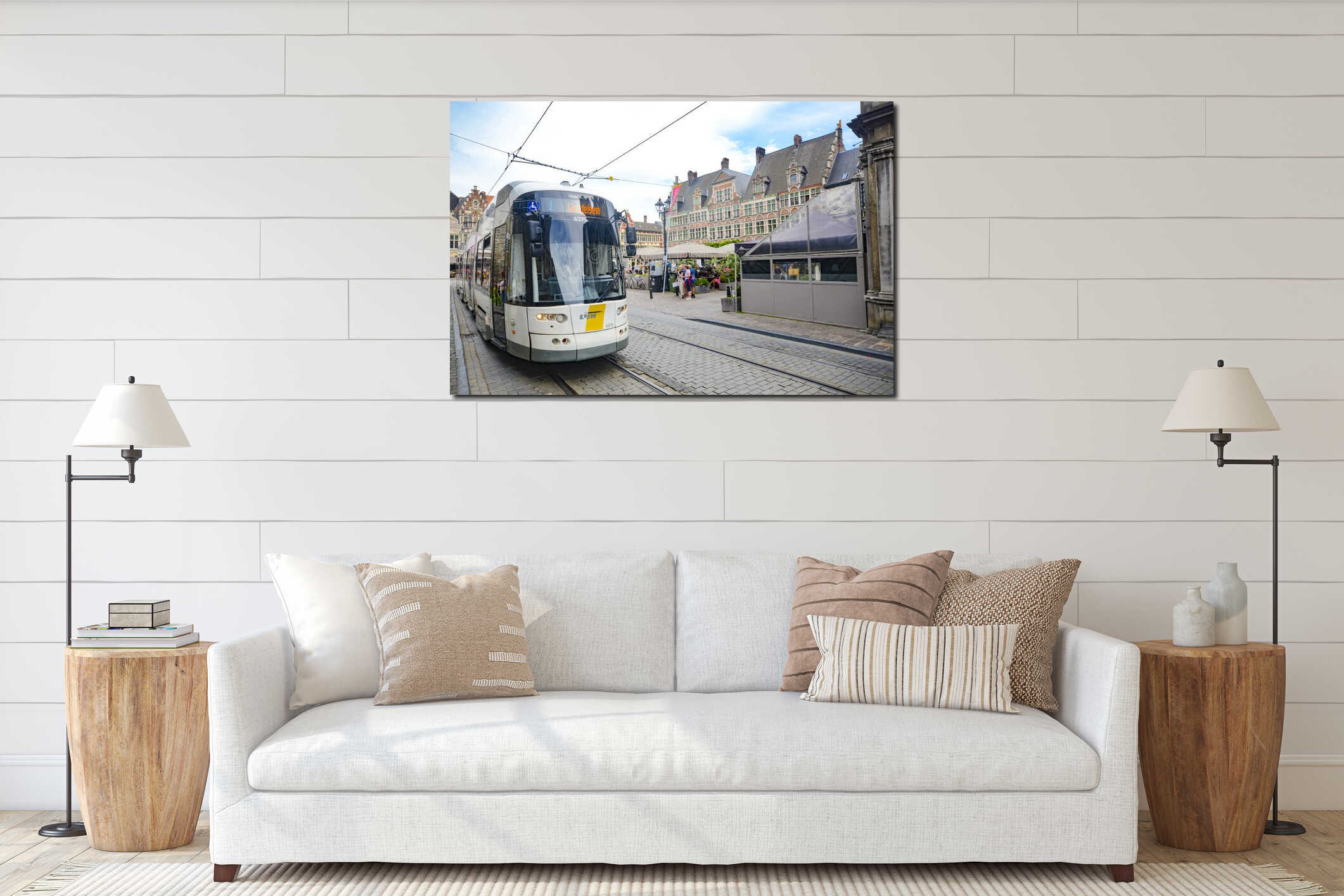 Canvas hanging interior mockup