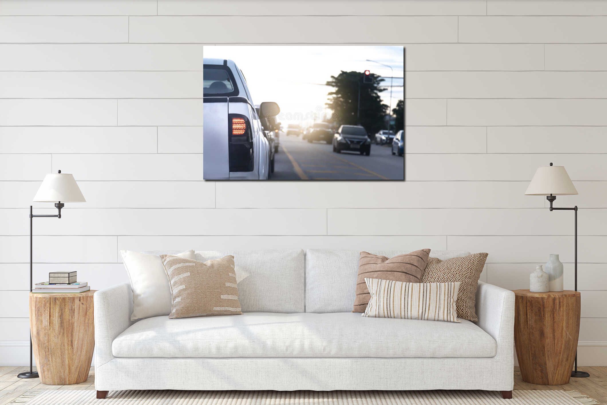 Canvas hanging interior mockup