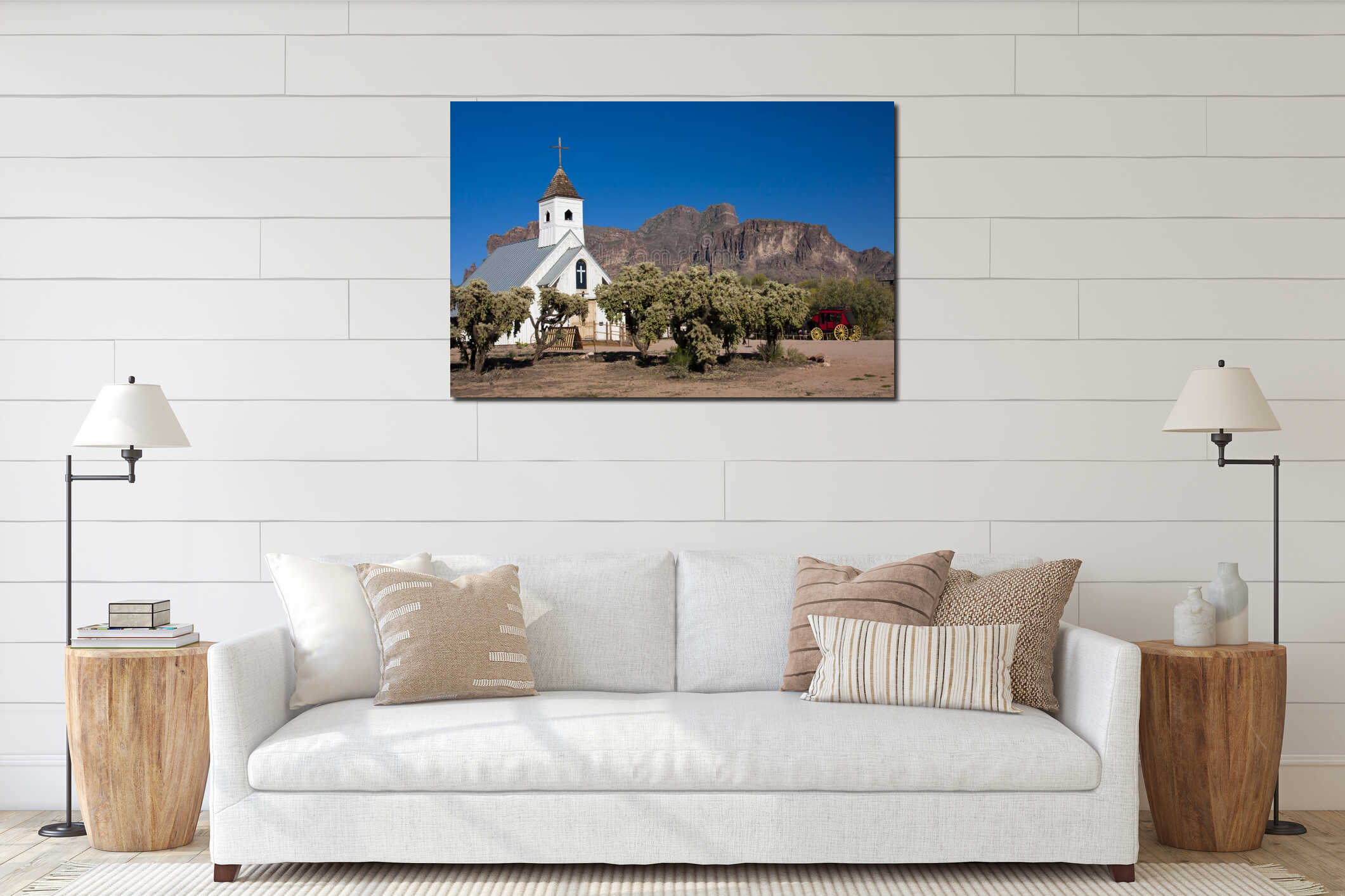 Canvas hanging interior mockup