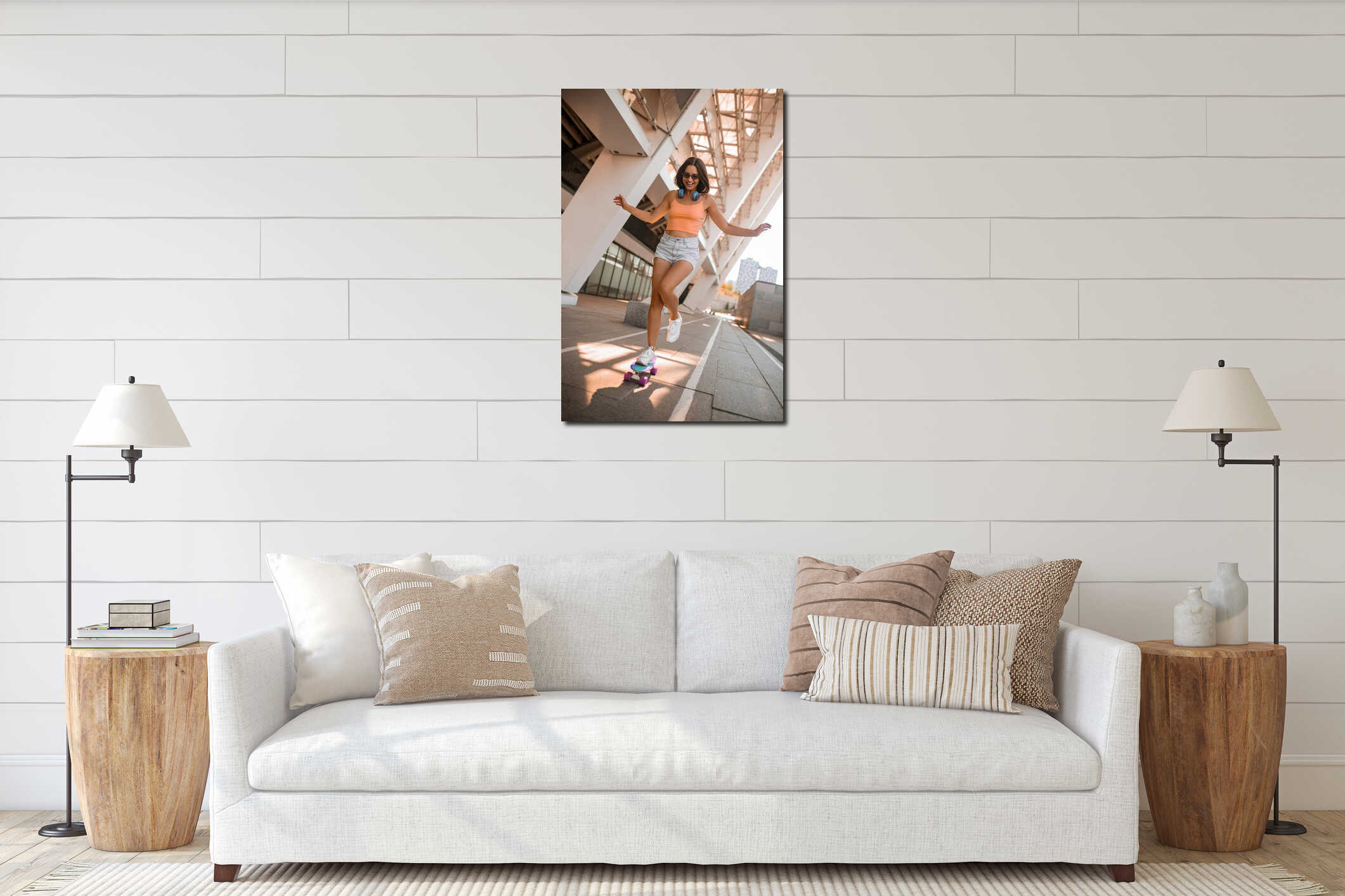 Canvas hanging interior mockup