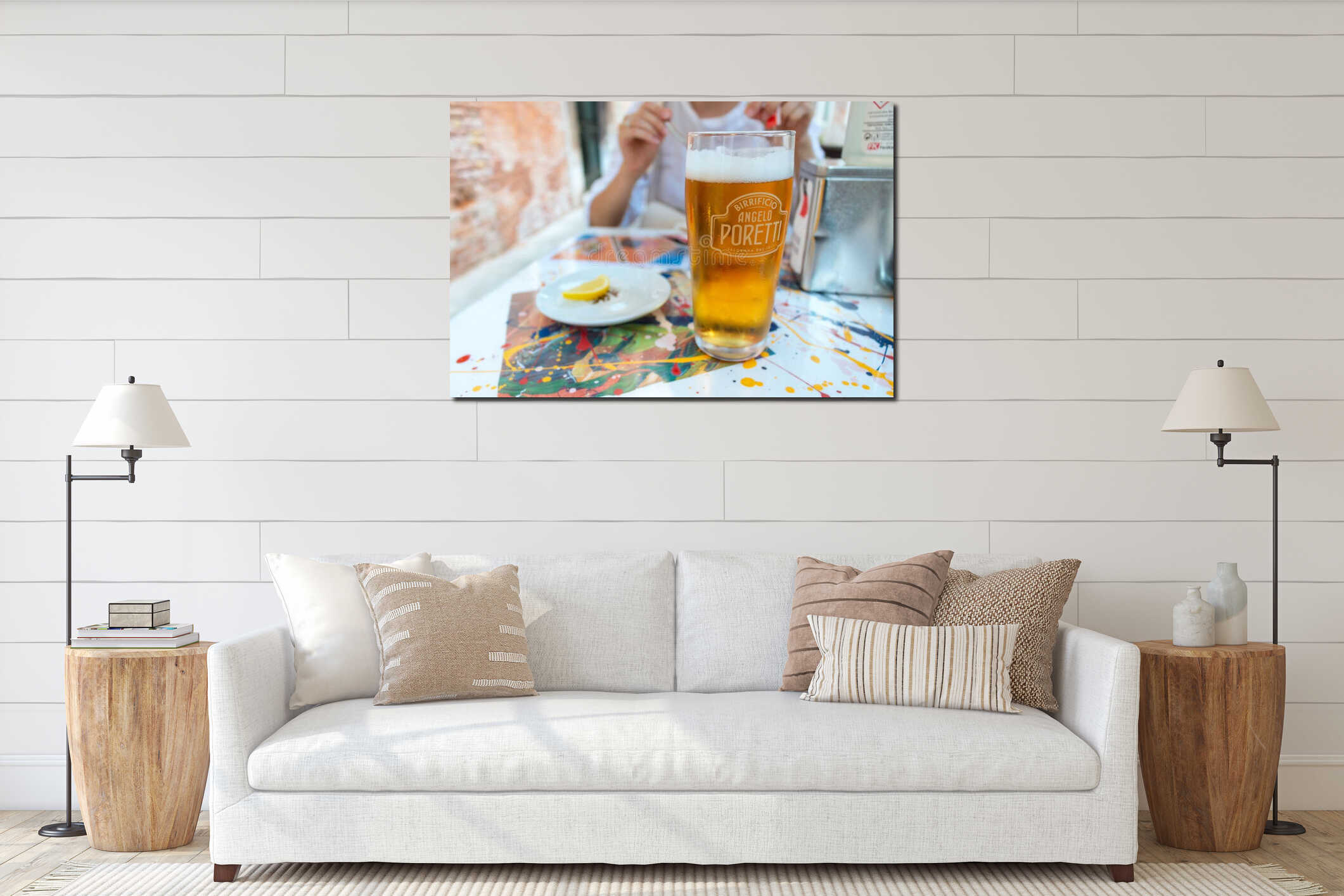 Canvas hanging interior mockup