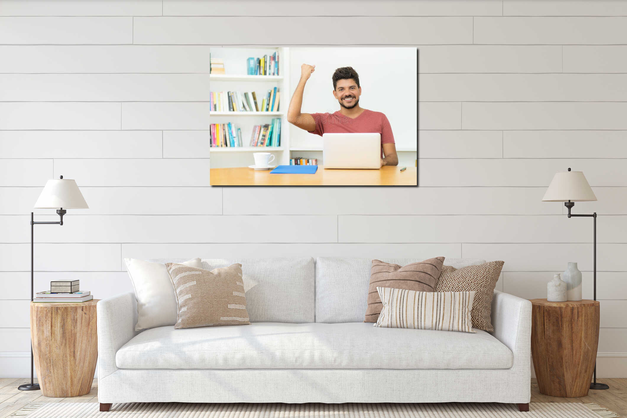 Canvas hanging interior mockup