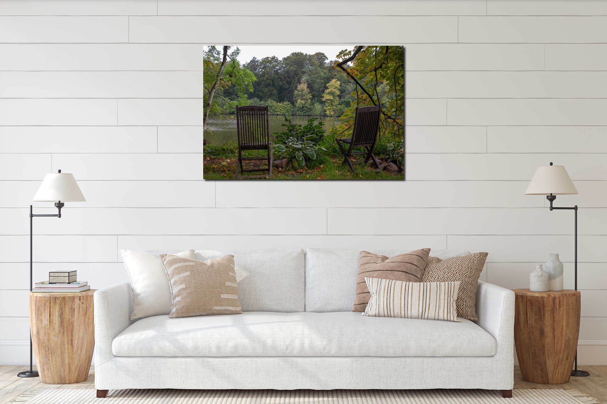 Canvas hanging interior mockup