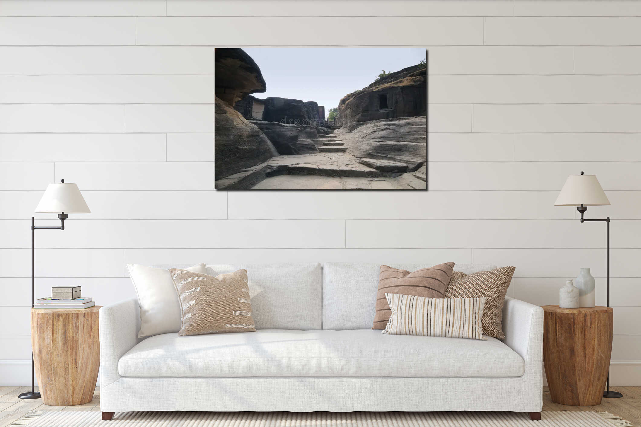 Canvas hanging interior mockup