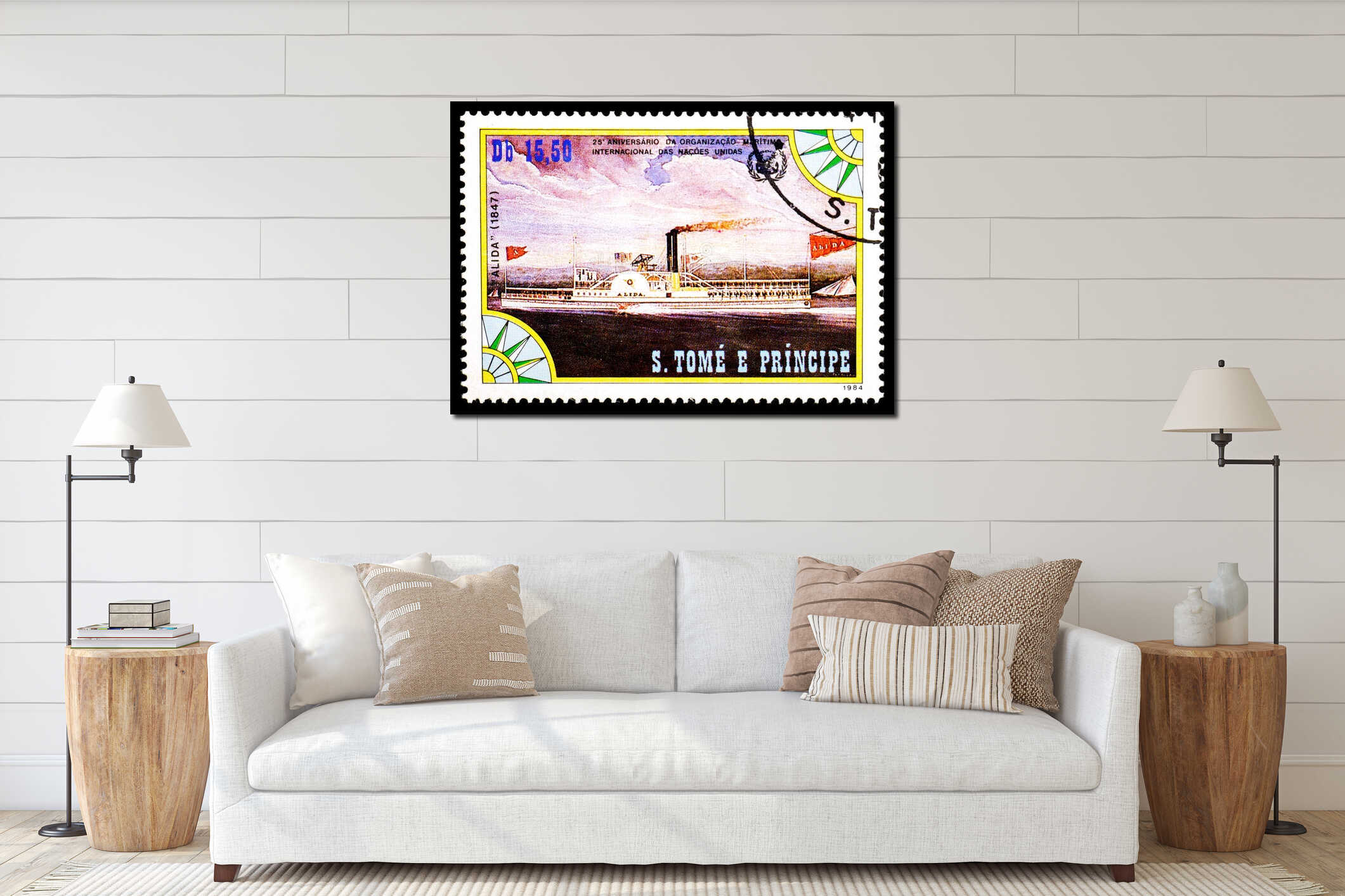 Canvas hanging interior mockup