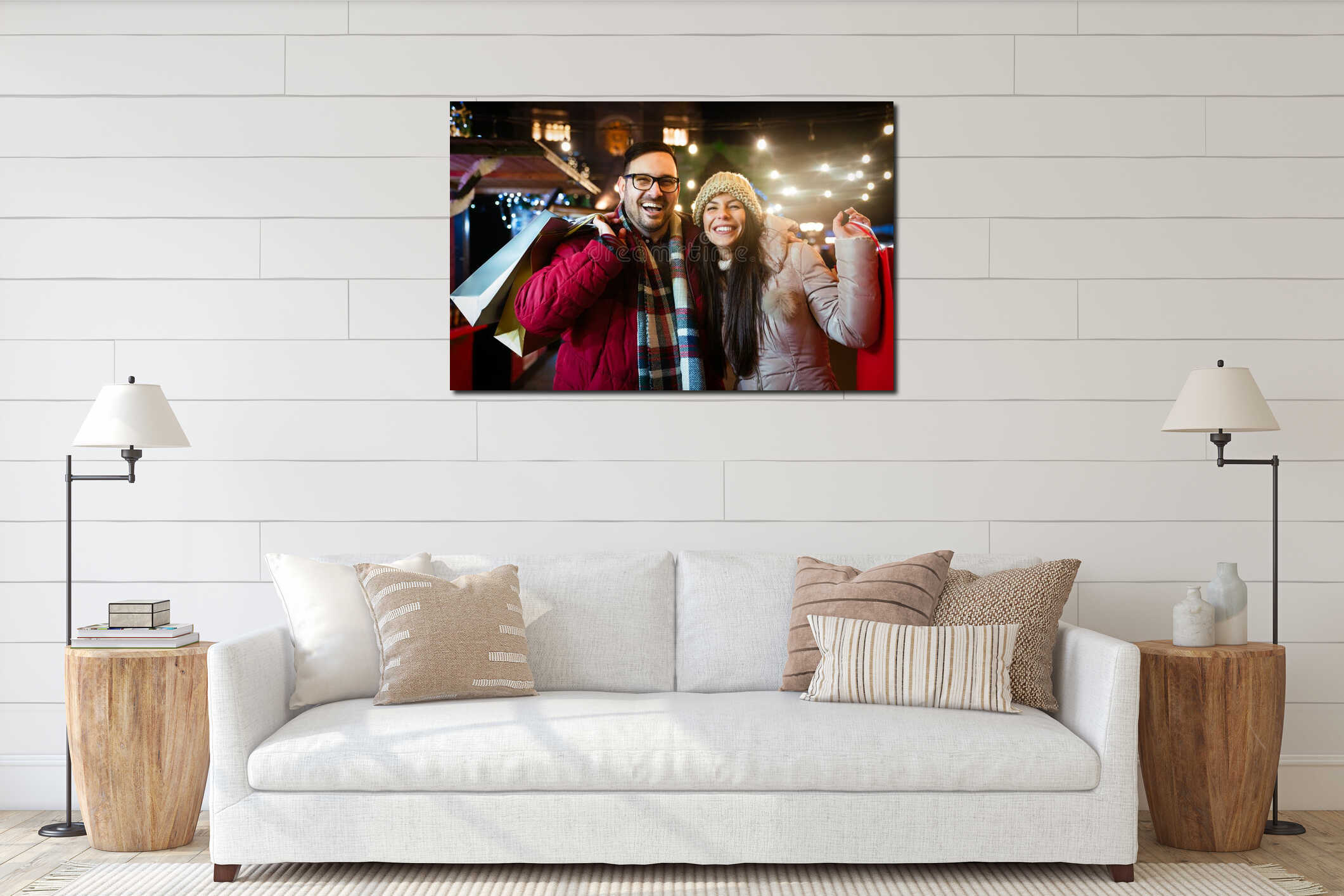 Canvas hanging interior mockup