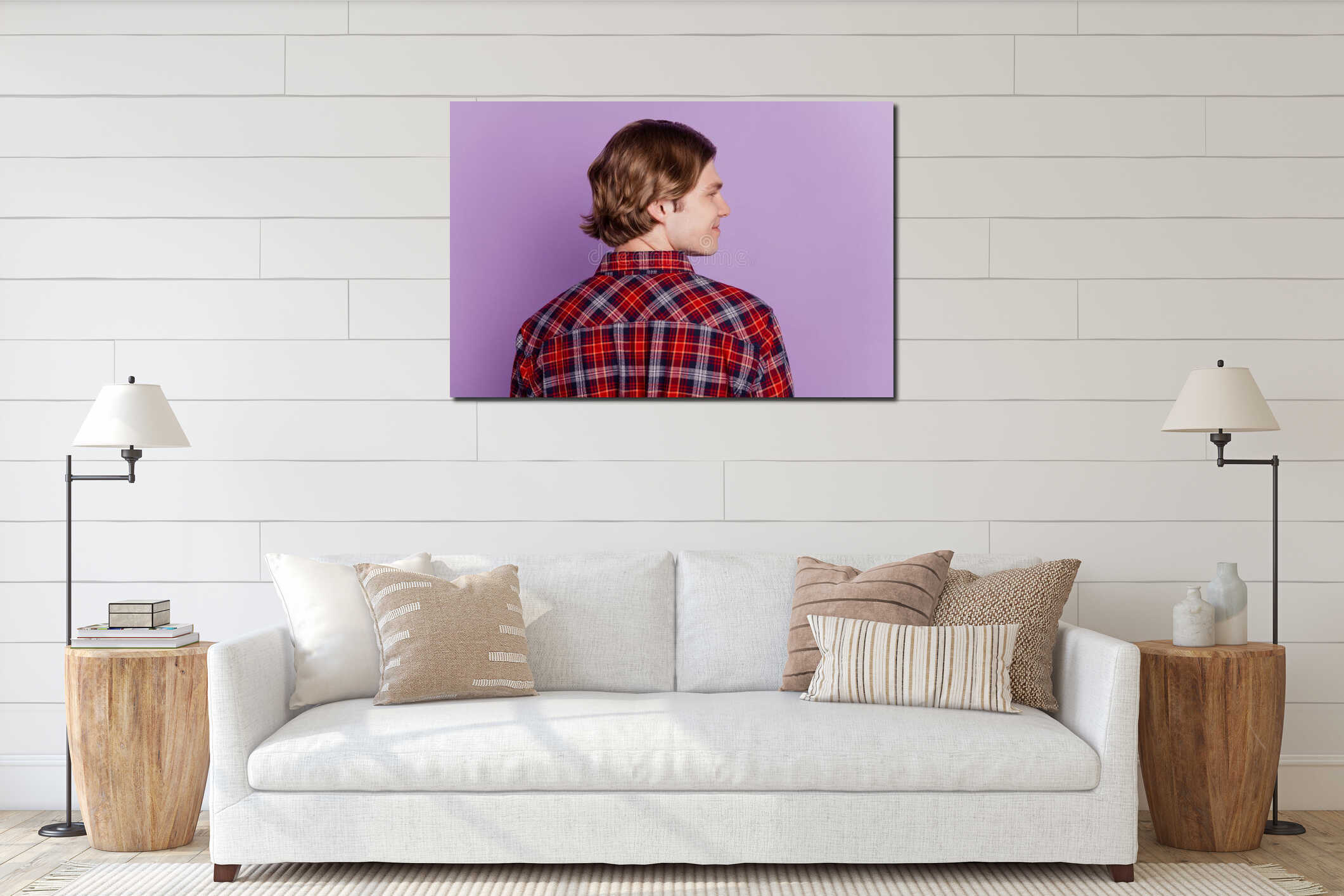 Canvas hanging interior mockup