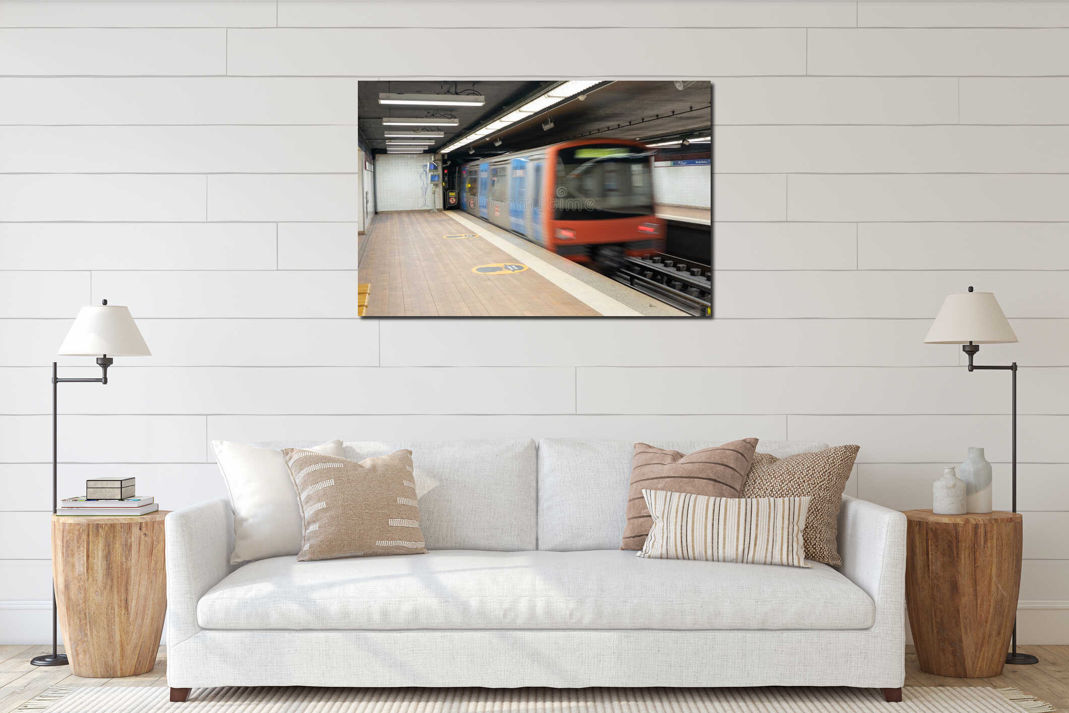 Canvas hanging interior mockup