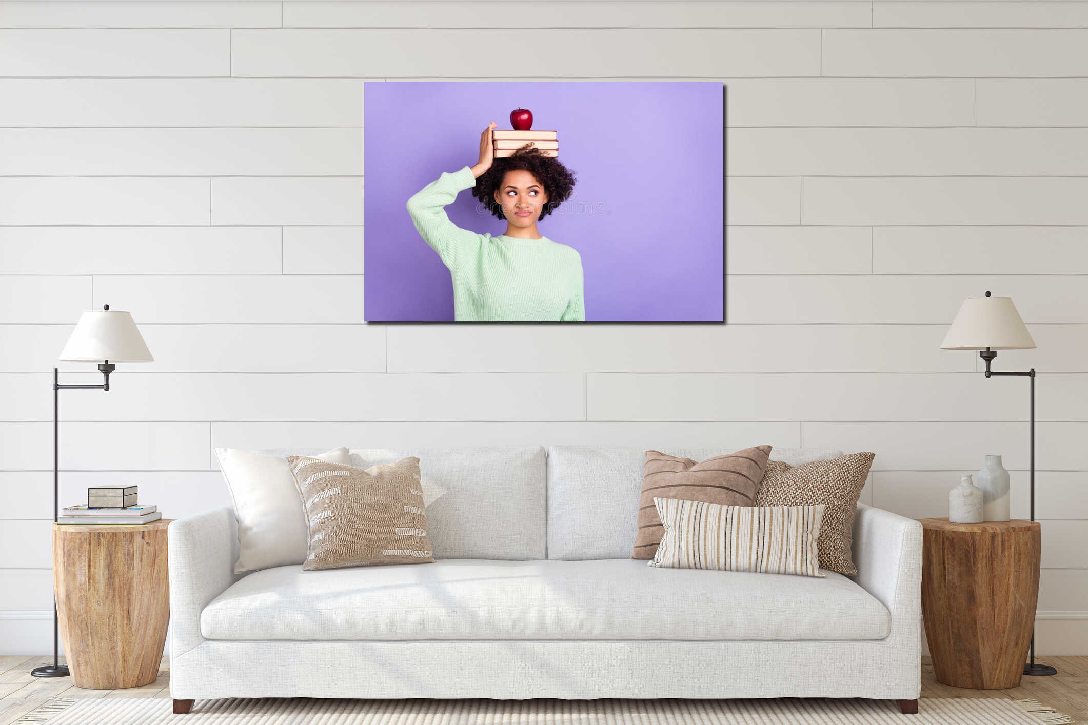 Canvas hanging interior mockup