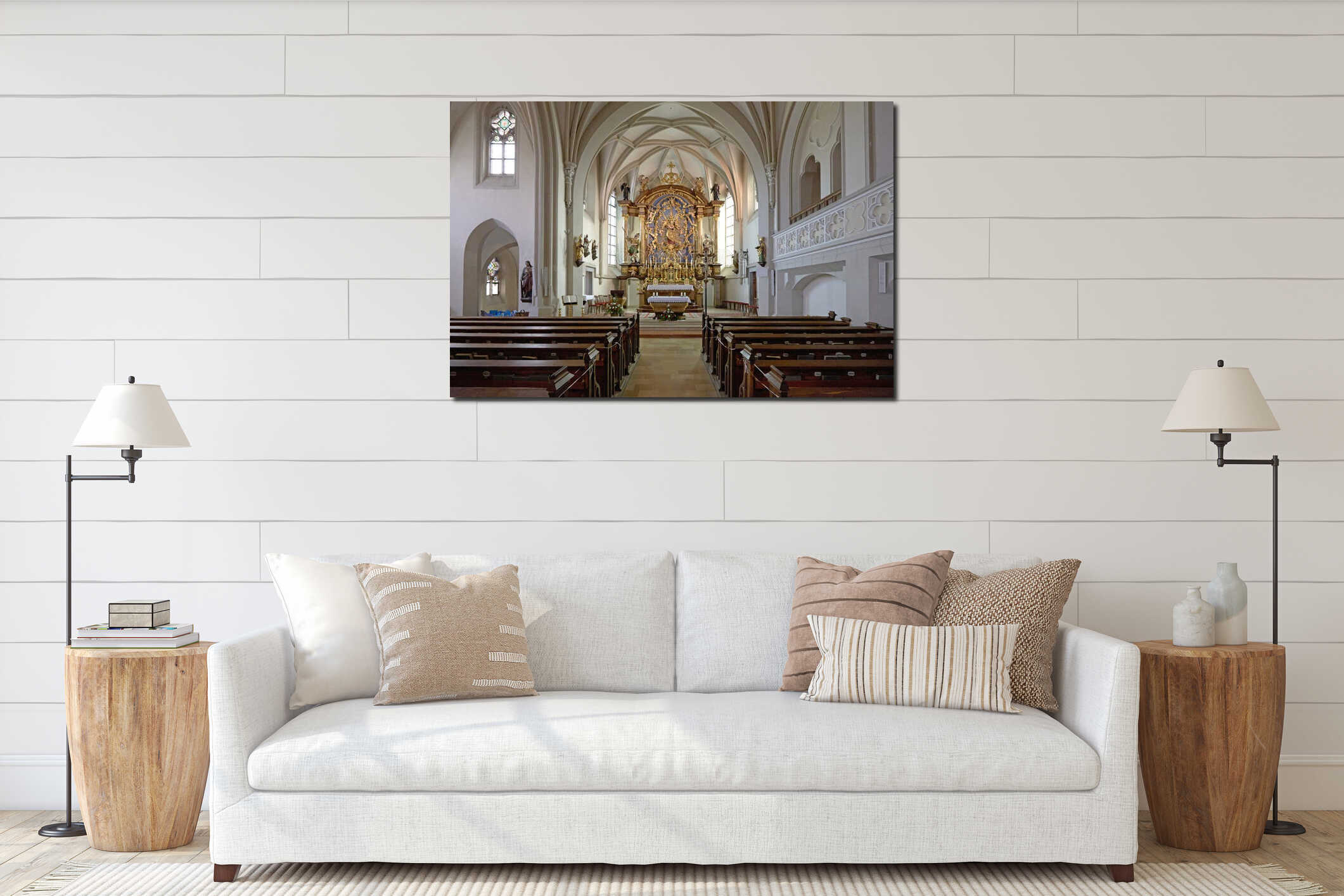Canvas hanging interior mockup