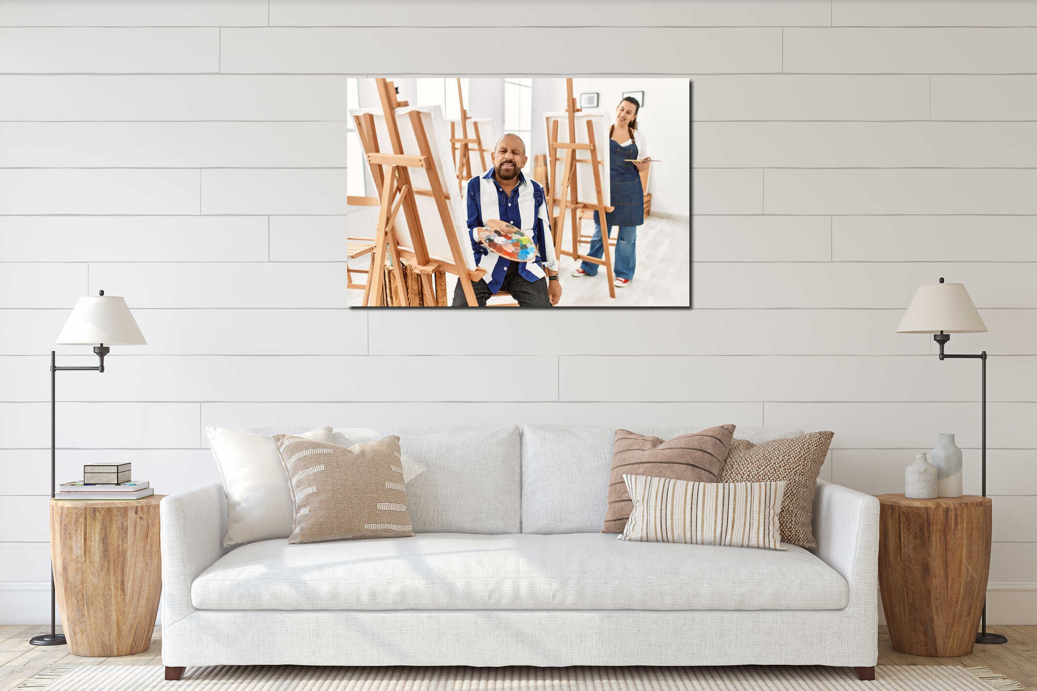Canvas hanging interior mockup