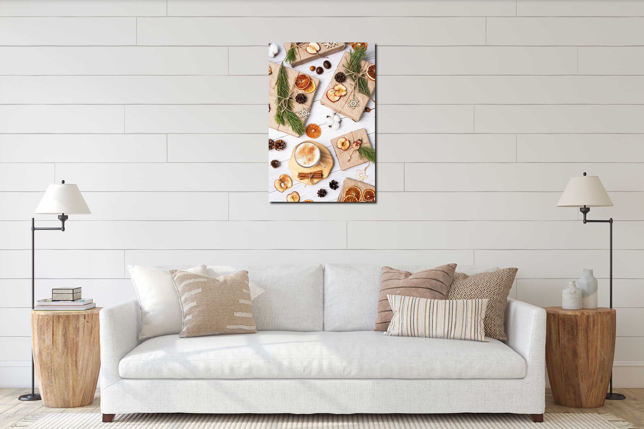 Canvas hanging interior mockup