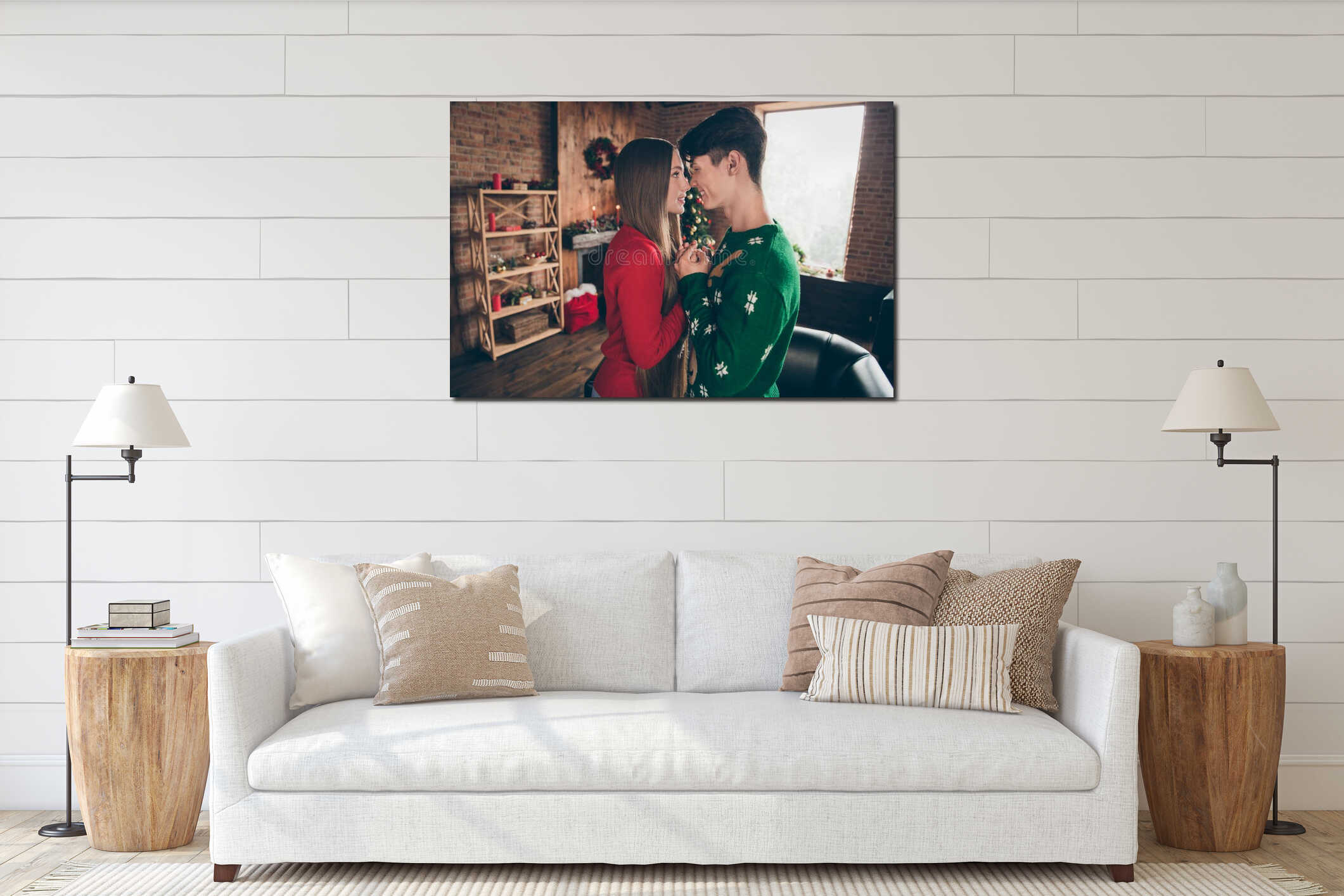 Canvas hanging interior mockup