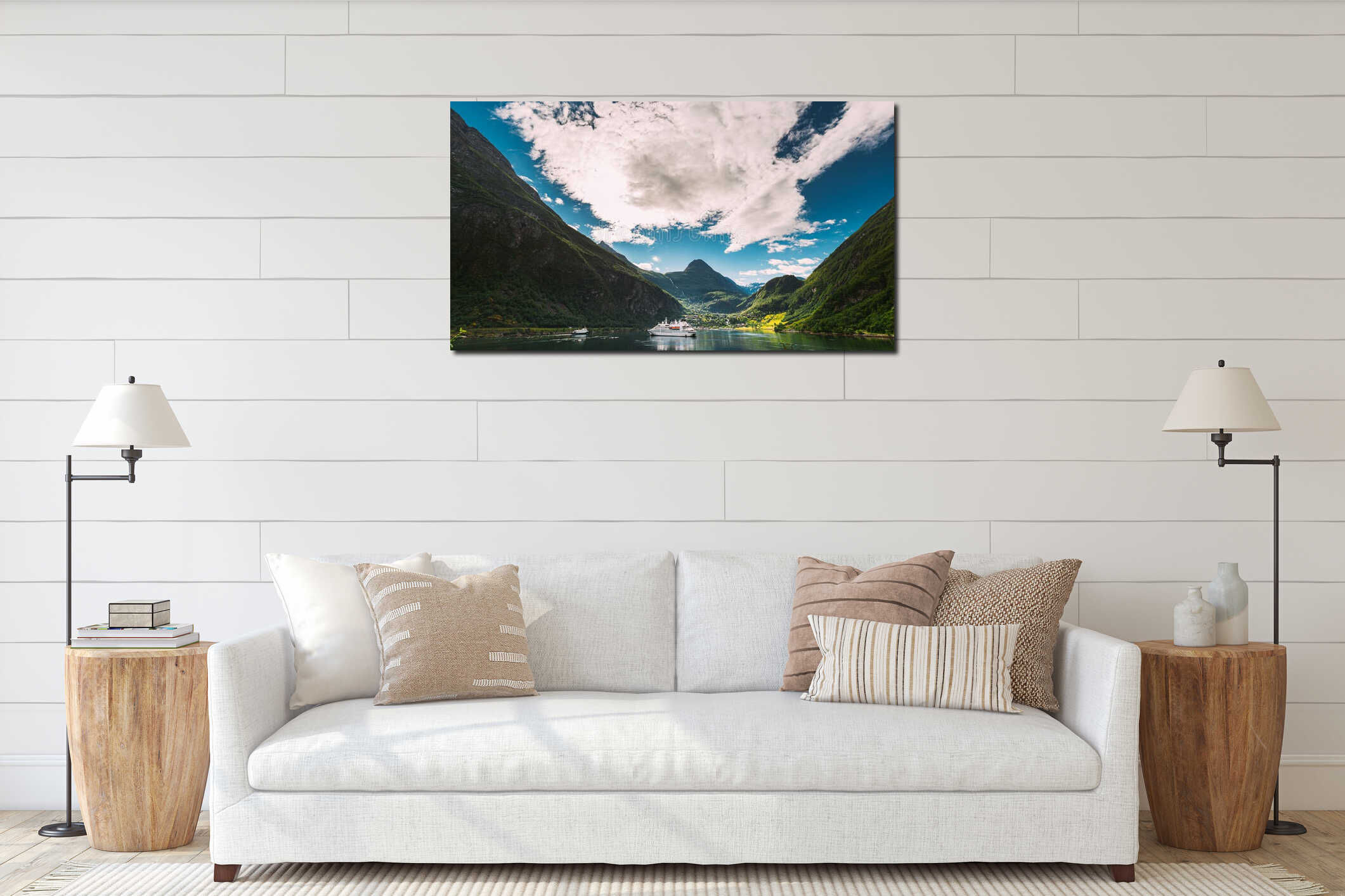 Canvas hanging interior mockup