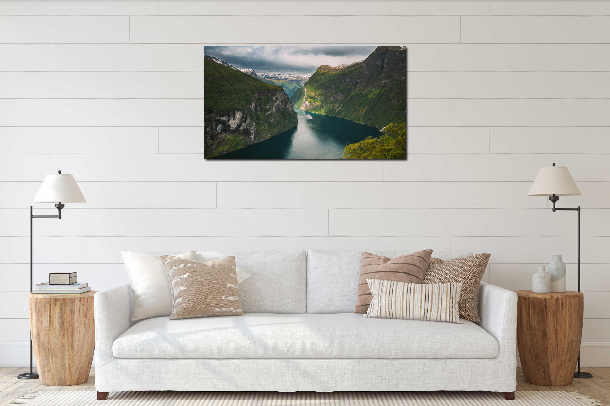 Canvas hanging interior mockup
