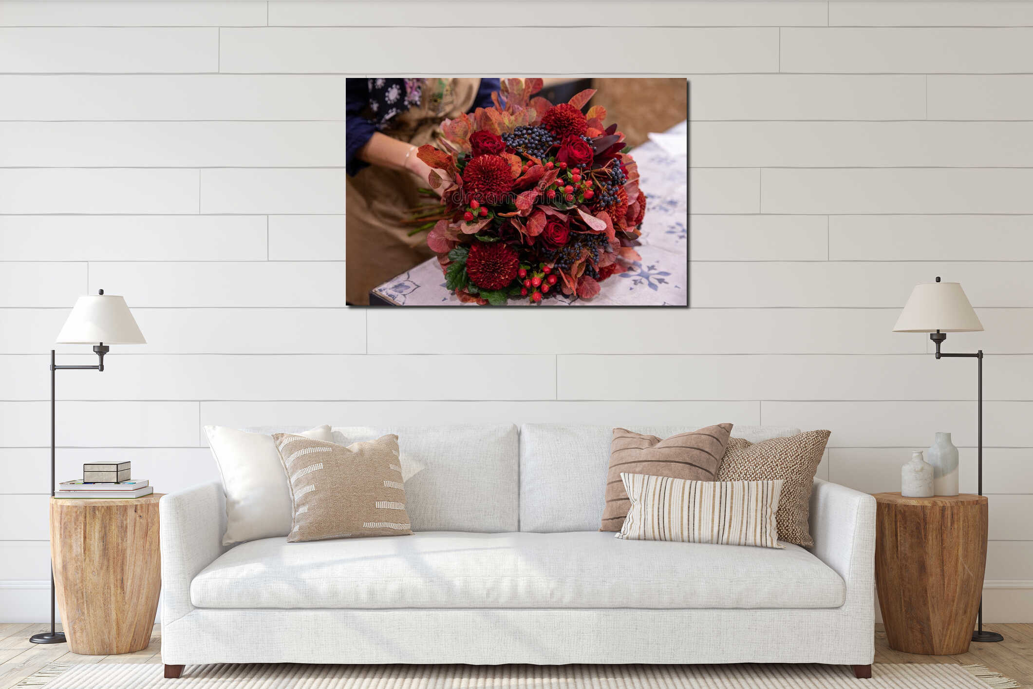 Canvas hanging interior mockup