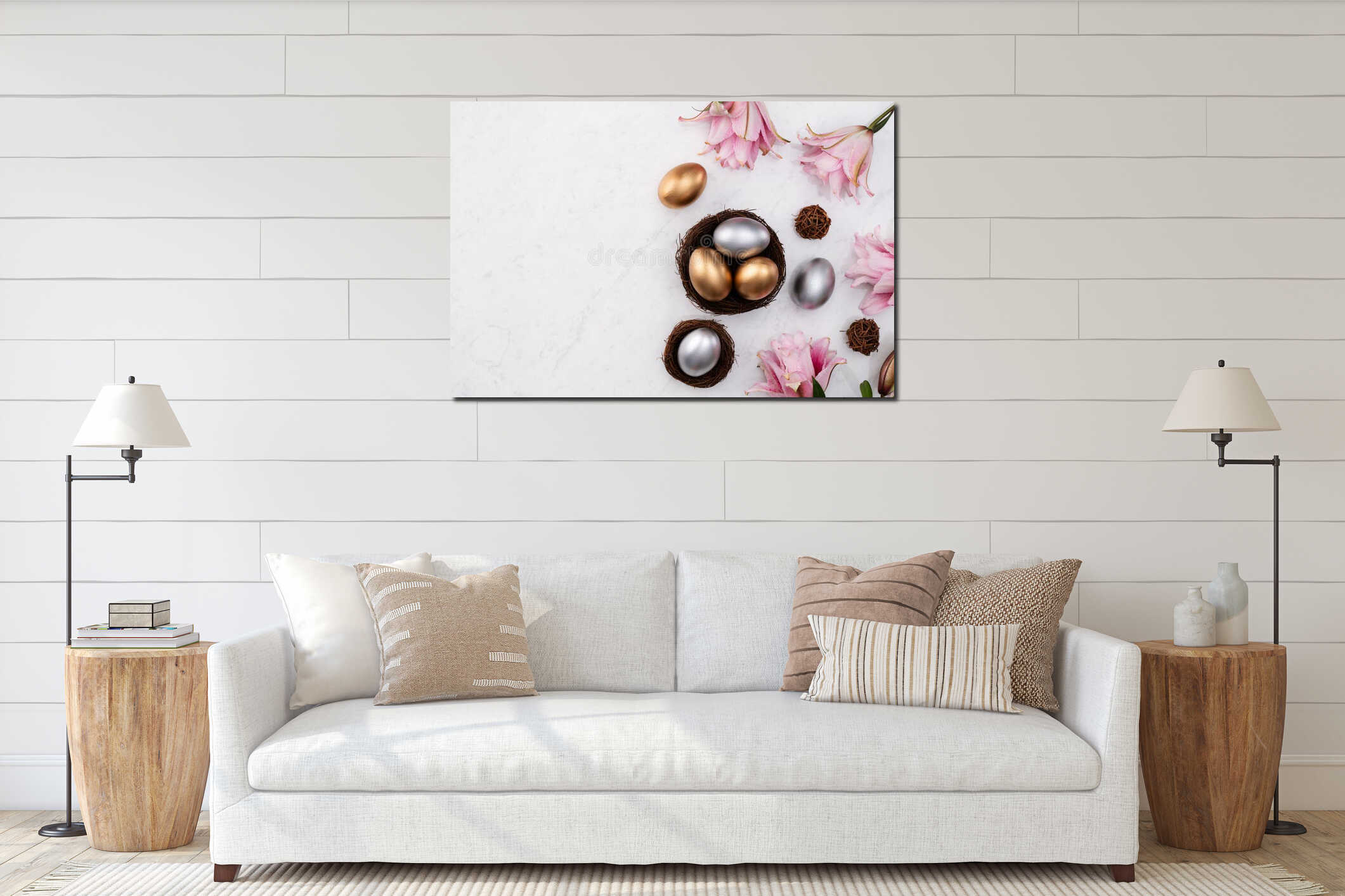 Canvas hanging interior mockup