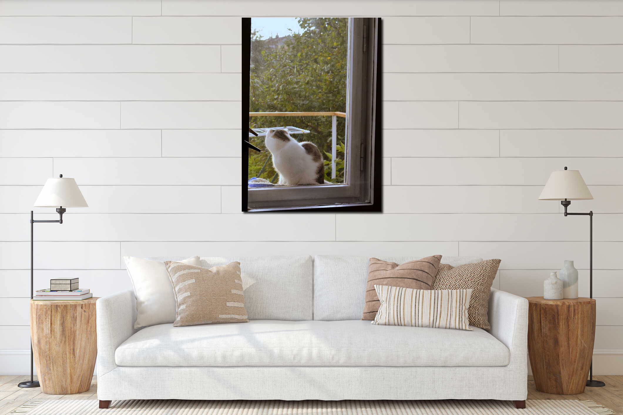 Canvas hanging interior mockup
