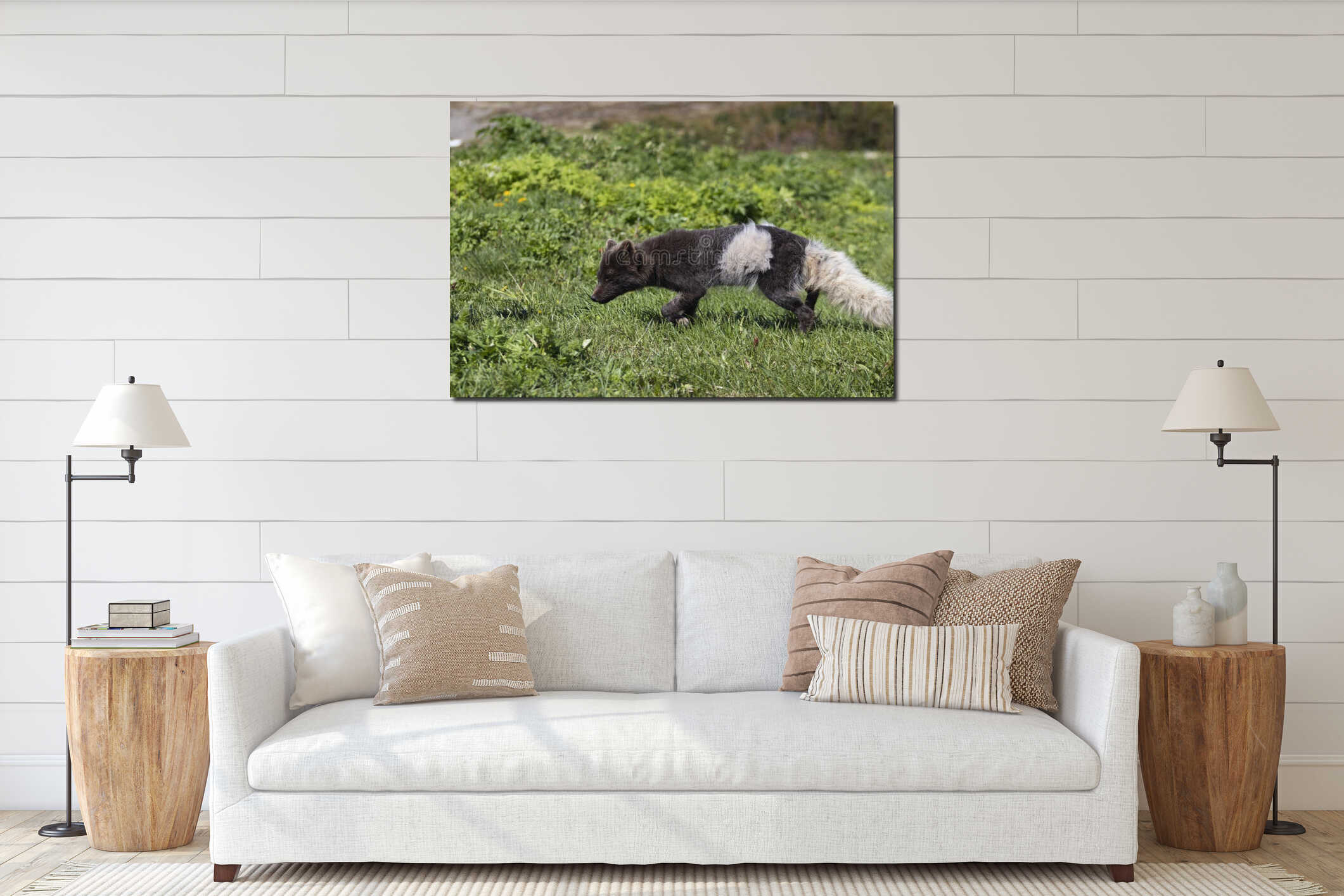 Canvas hanging interior mockup