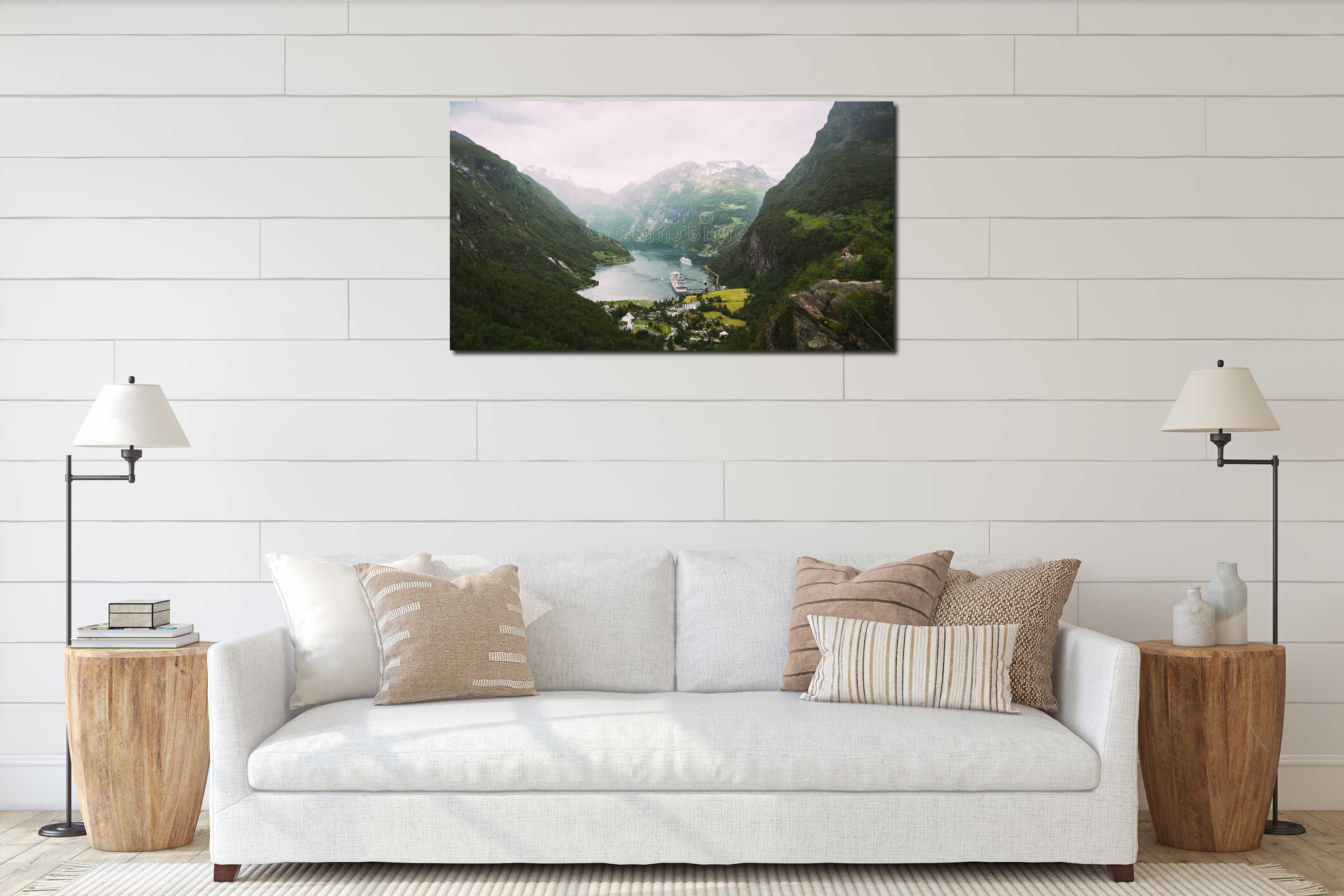Canvas hanging interior mockup