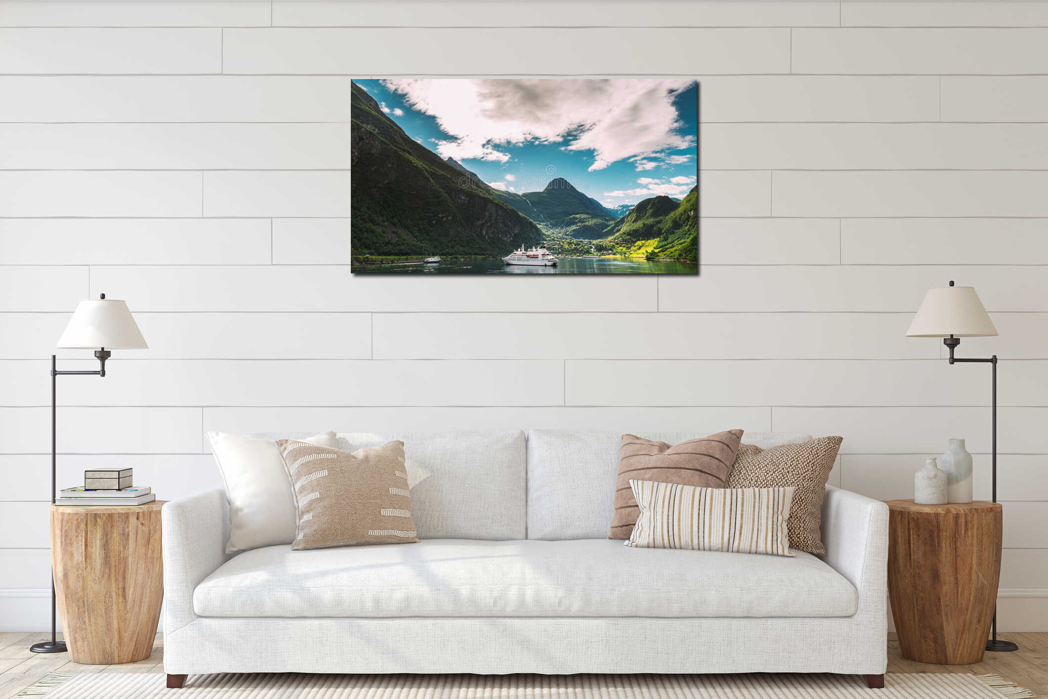 Canvas hanging interior mockup