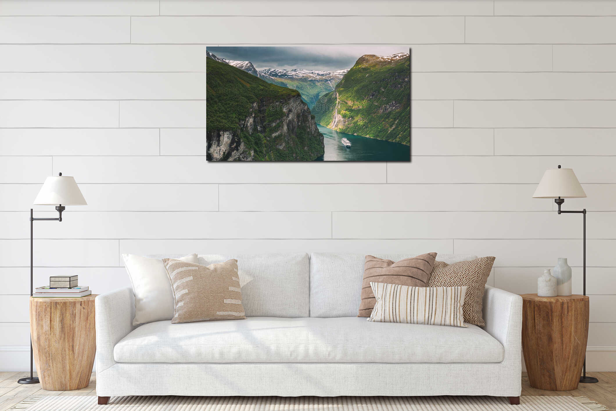 Canvas hanging interior mockup