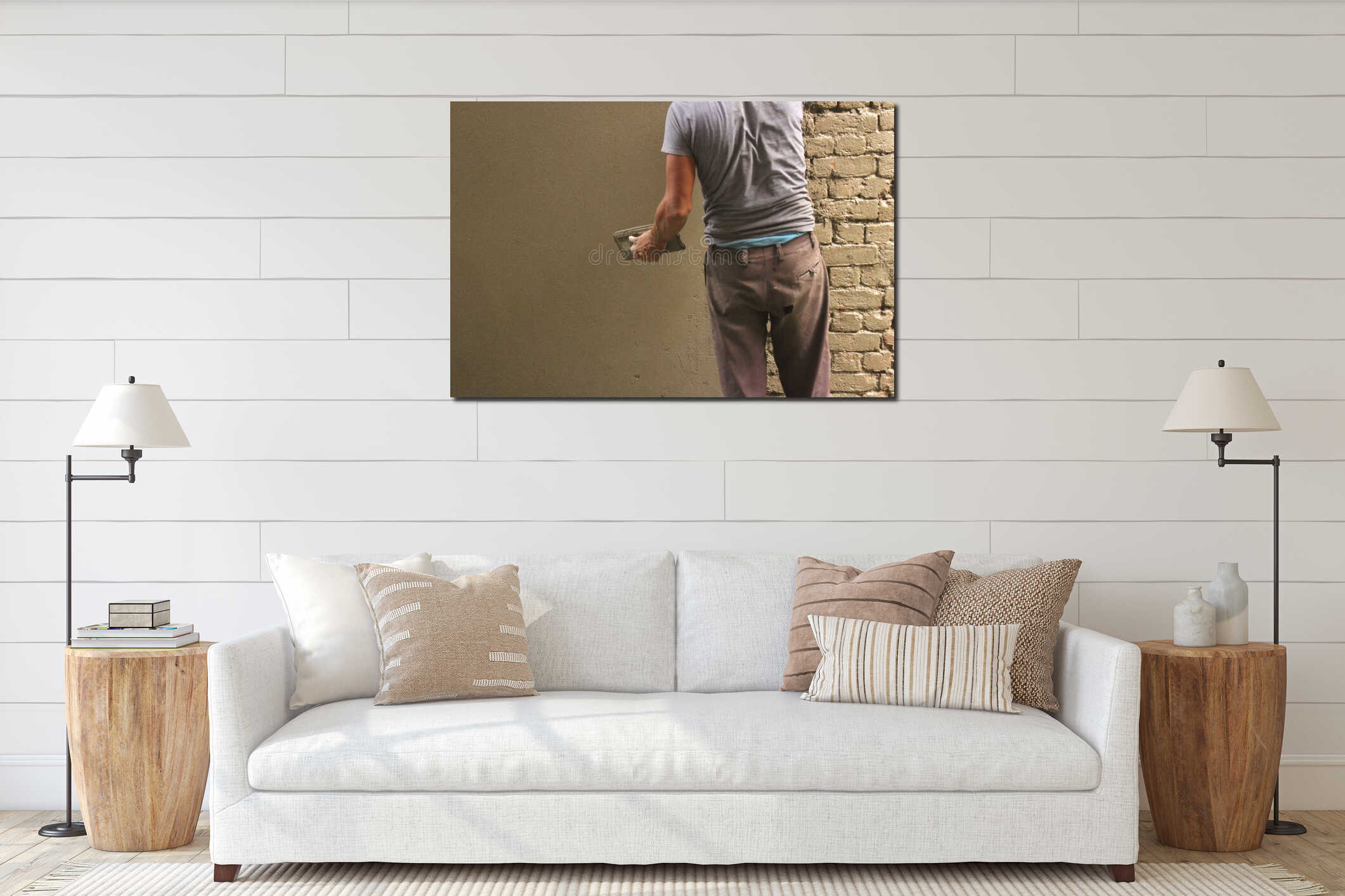 Canvas hanging interior mockup