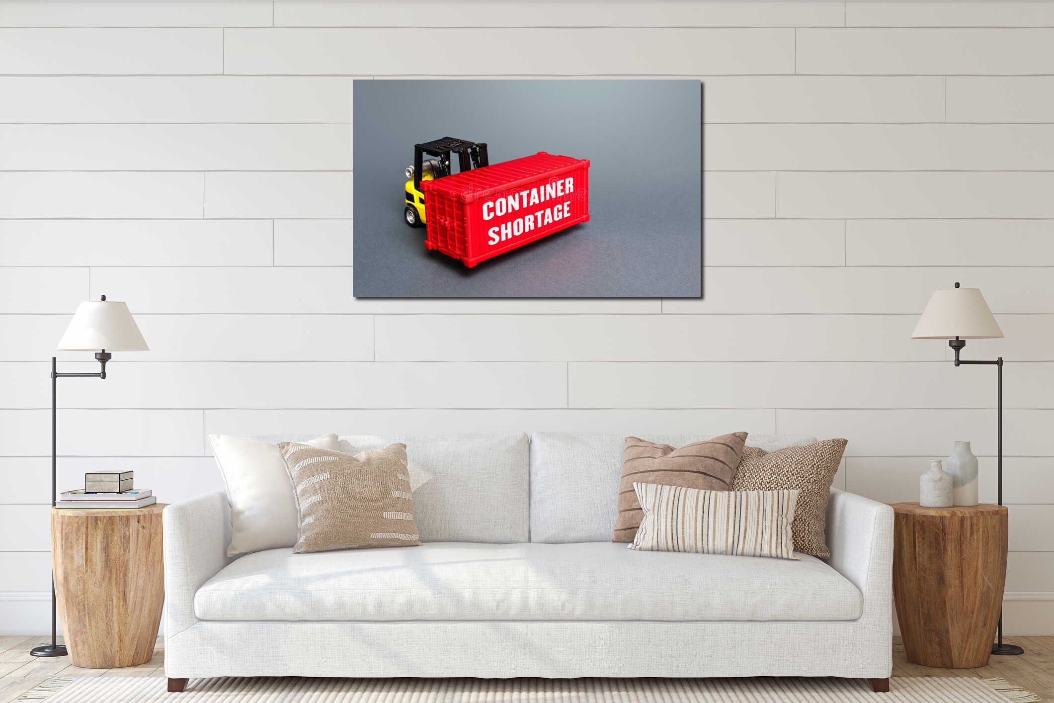 Canvas hanging interior mockup