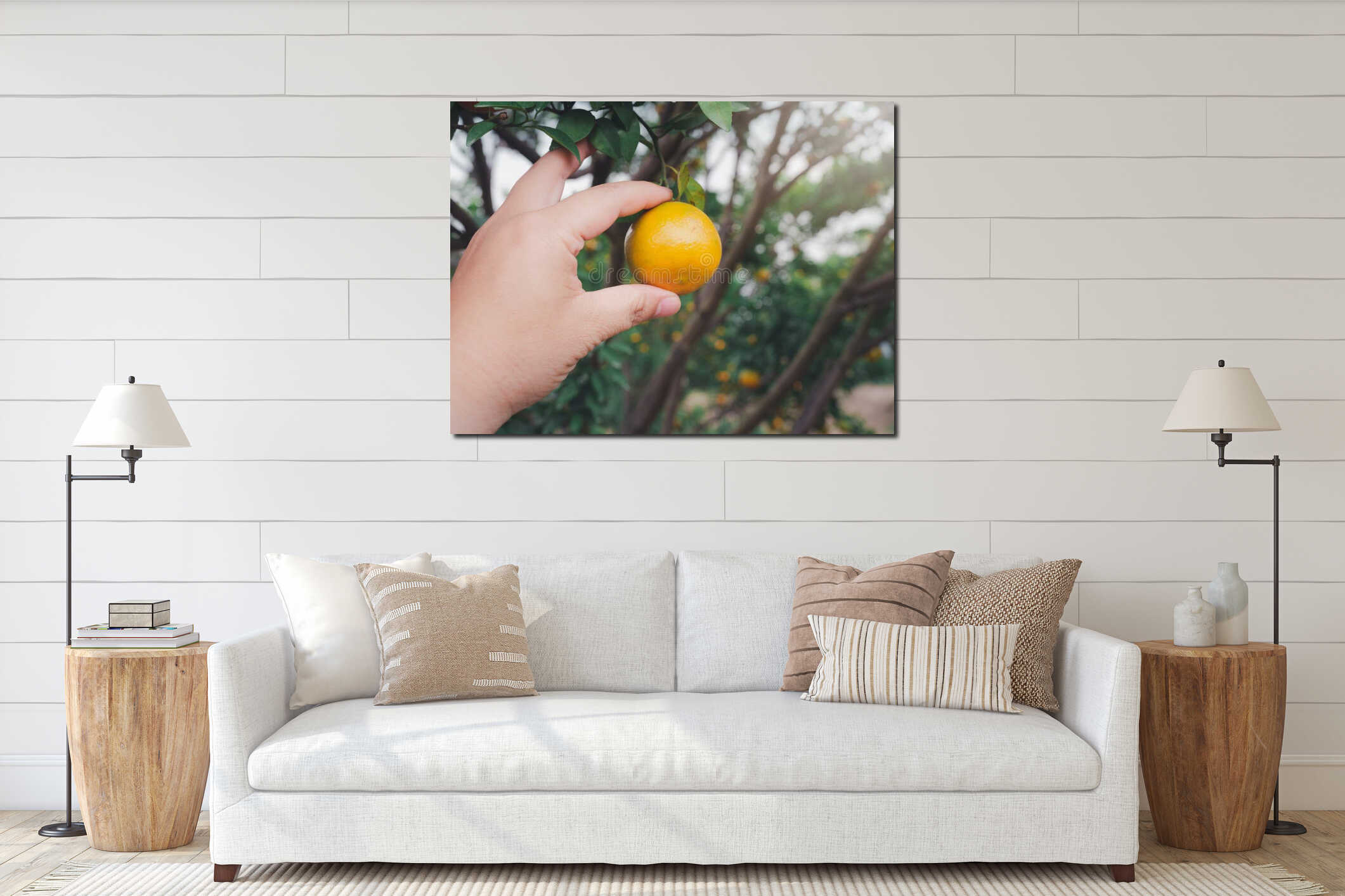 Canvas hanging interior mockup