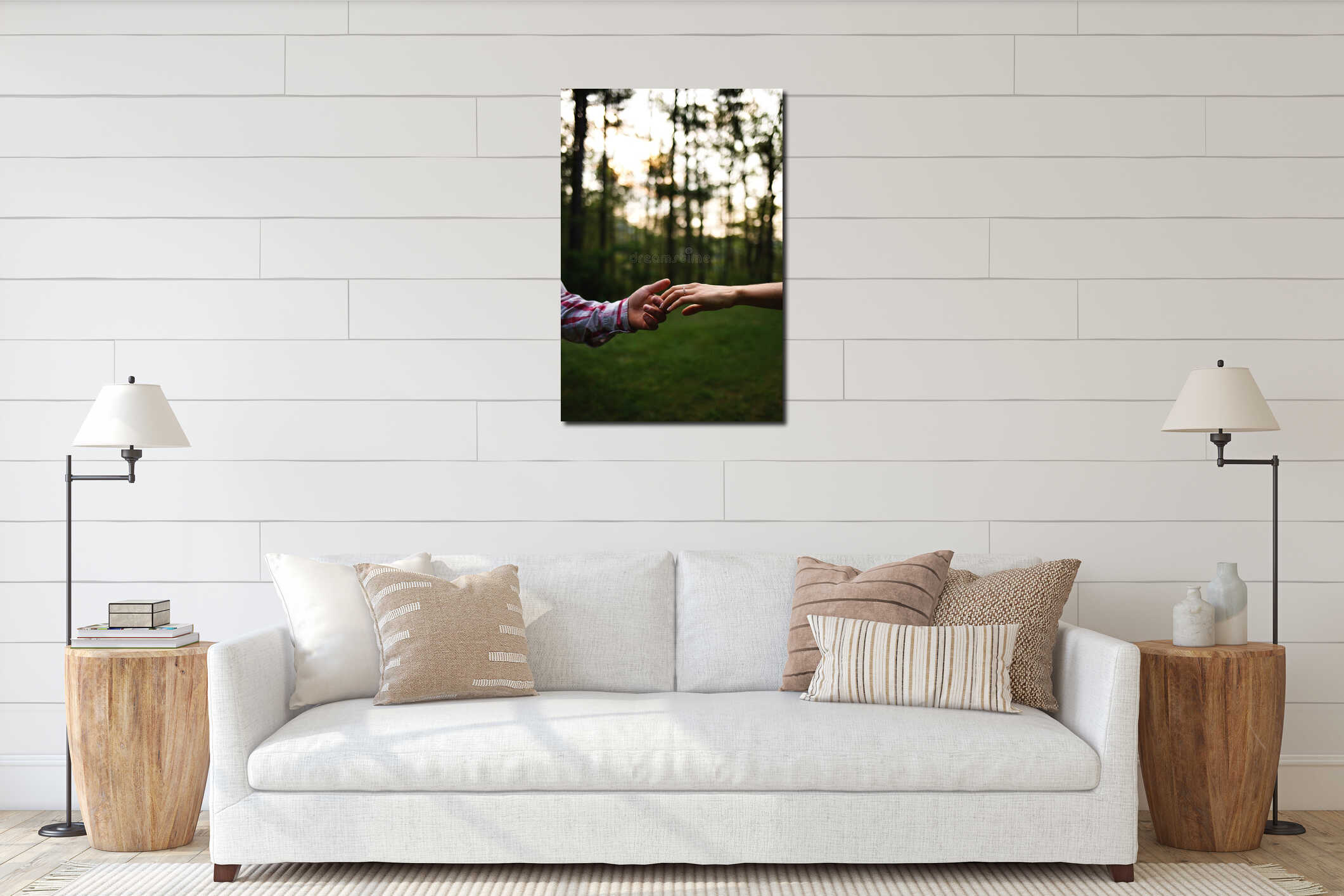 Canvas hanging interior mockup