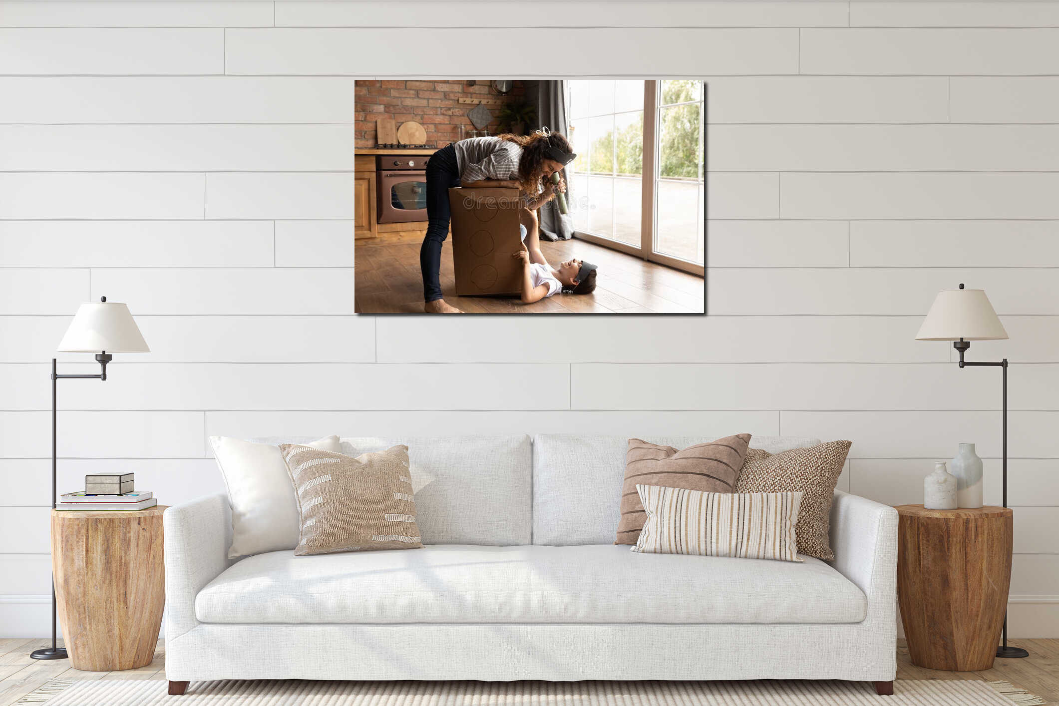 Canvas hanging interior mockup
