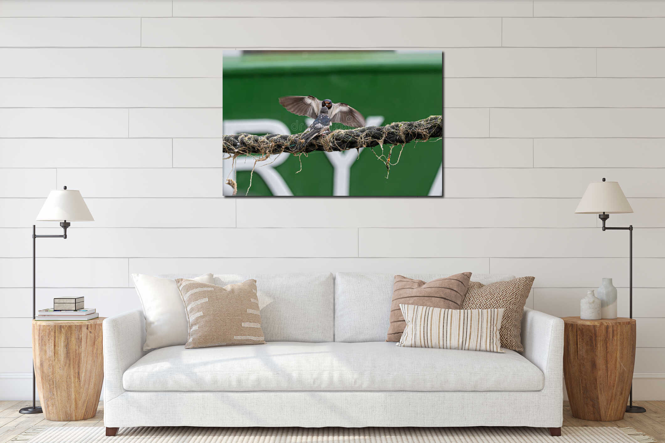 Canvas hanging interior mockup