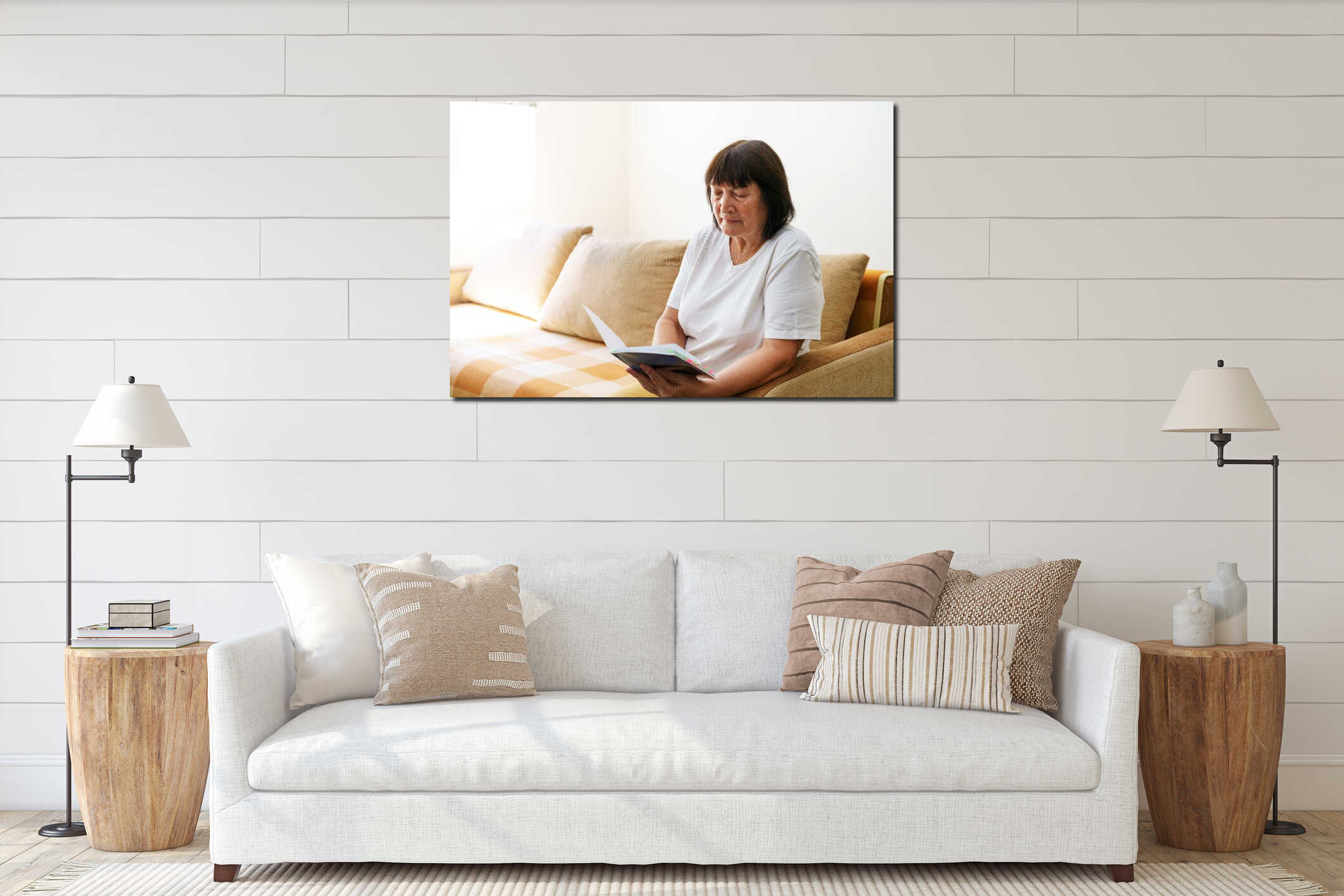 Canvas hanging interior mockup