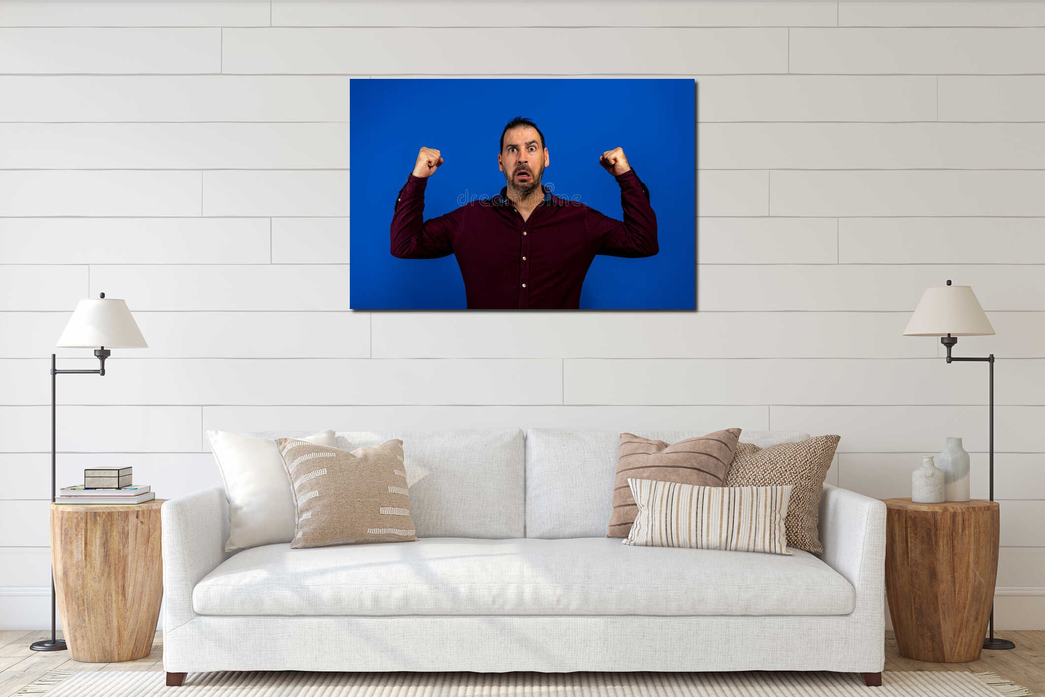 Canvas hanging interior mockup