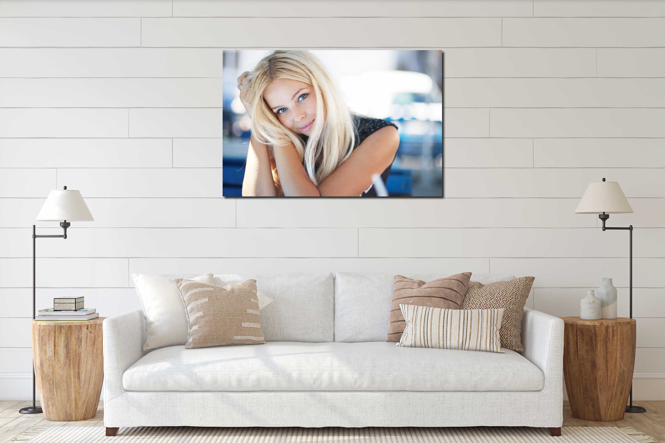 Canvas hanging interior mockup