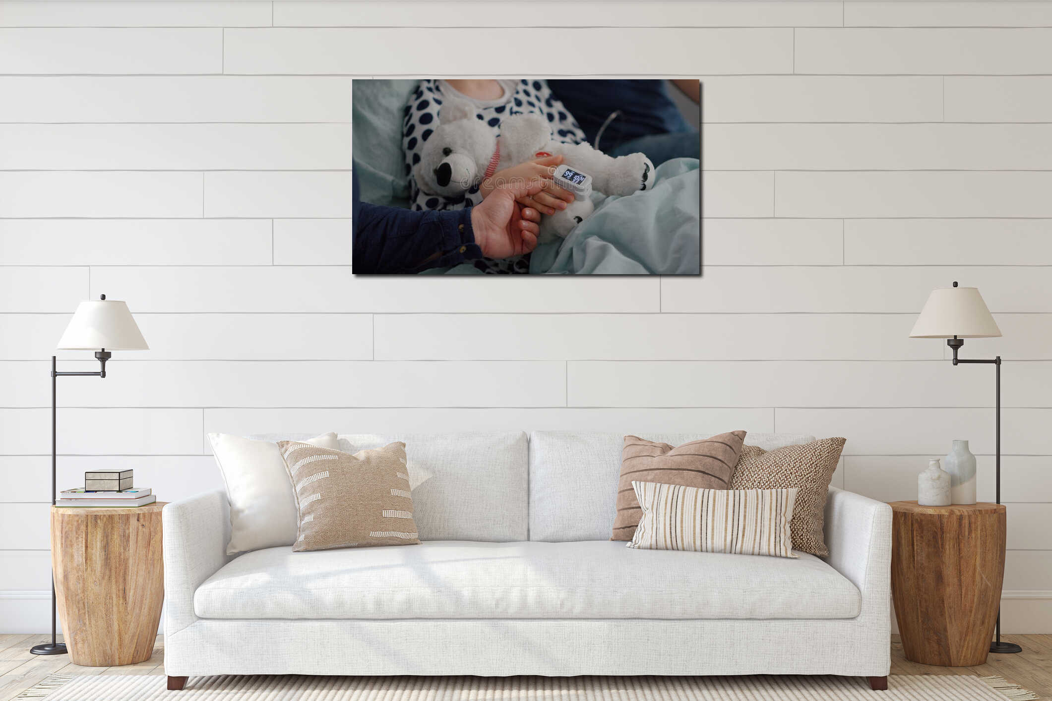 Canvas hanging interior mockup