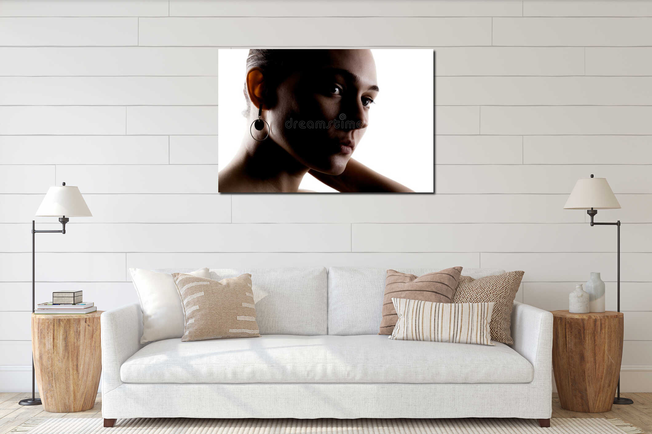 Canvas hanging interior mockup