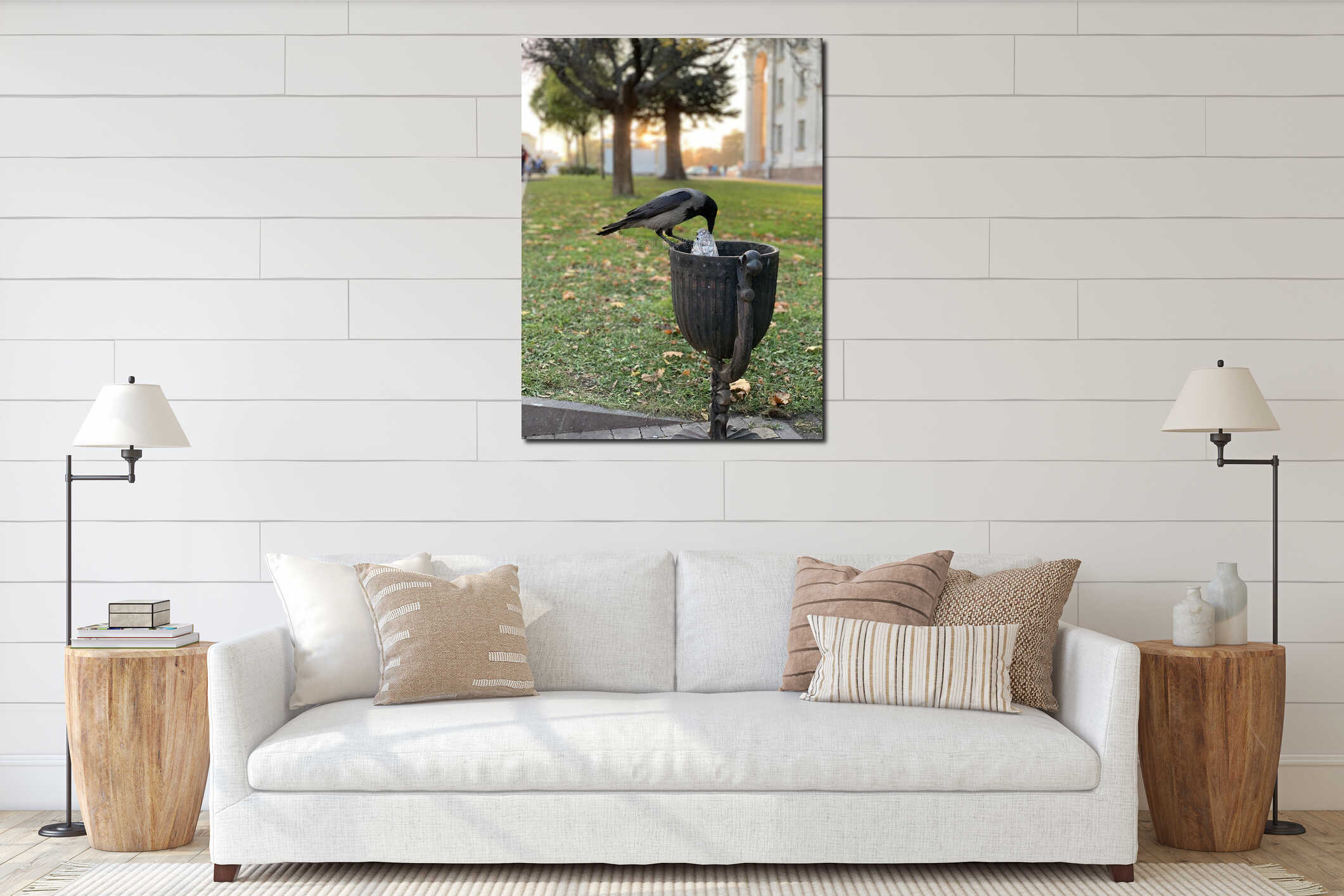 Canvas hanging interior mockup