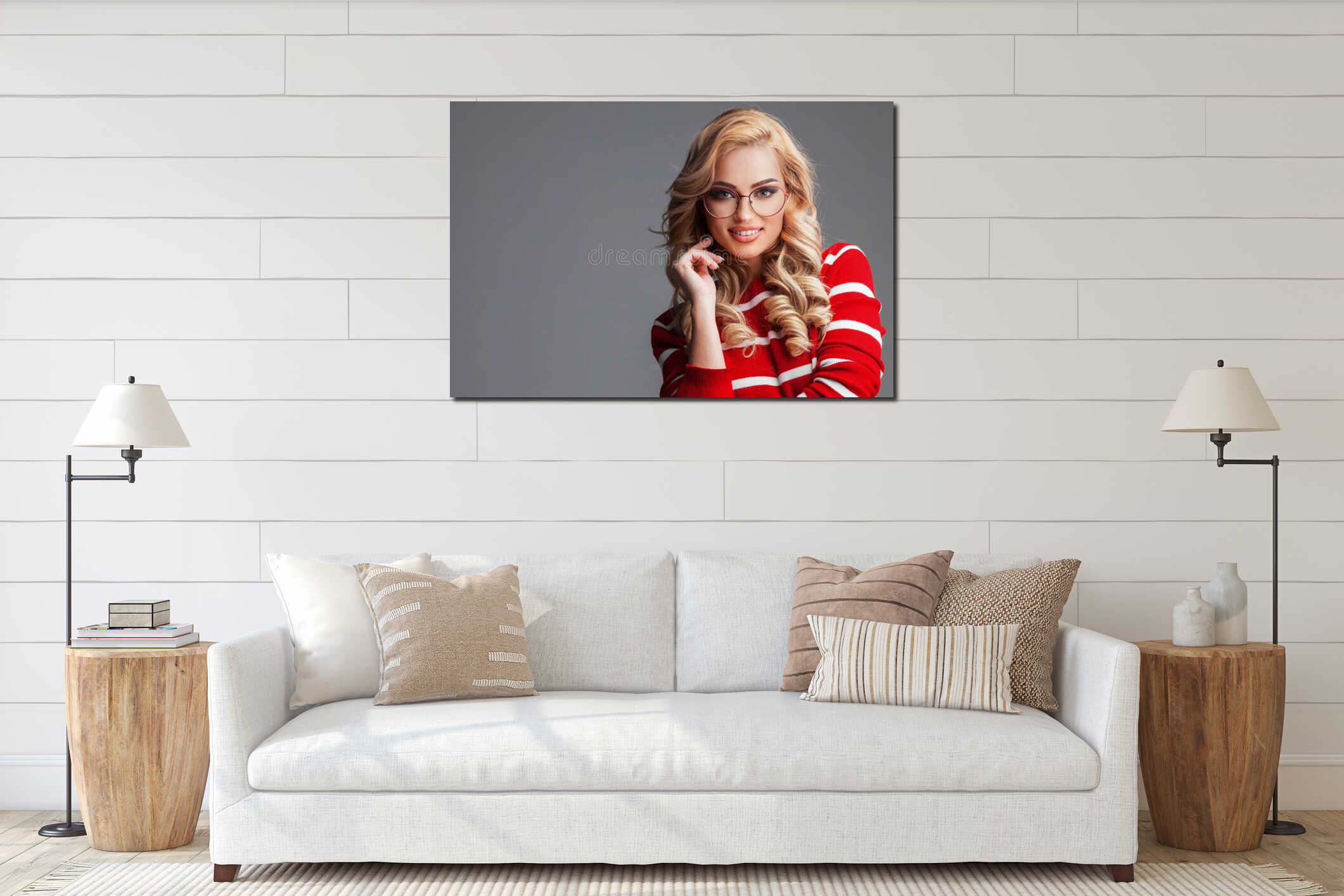 Canvas hanging interior mockup