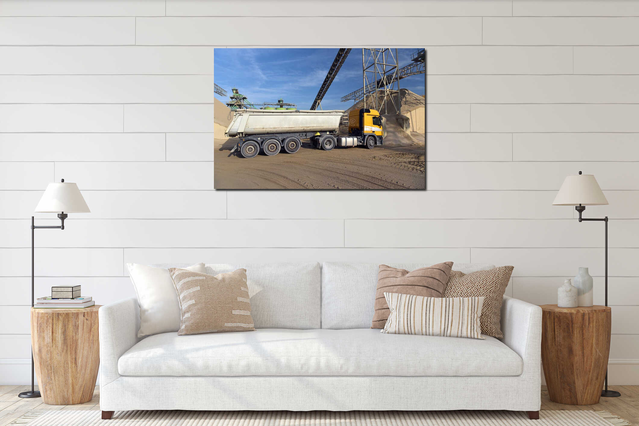 Canvas hanging interior mockup
