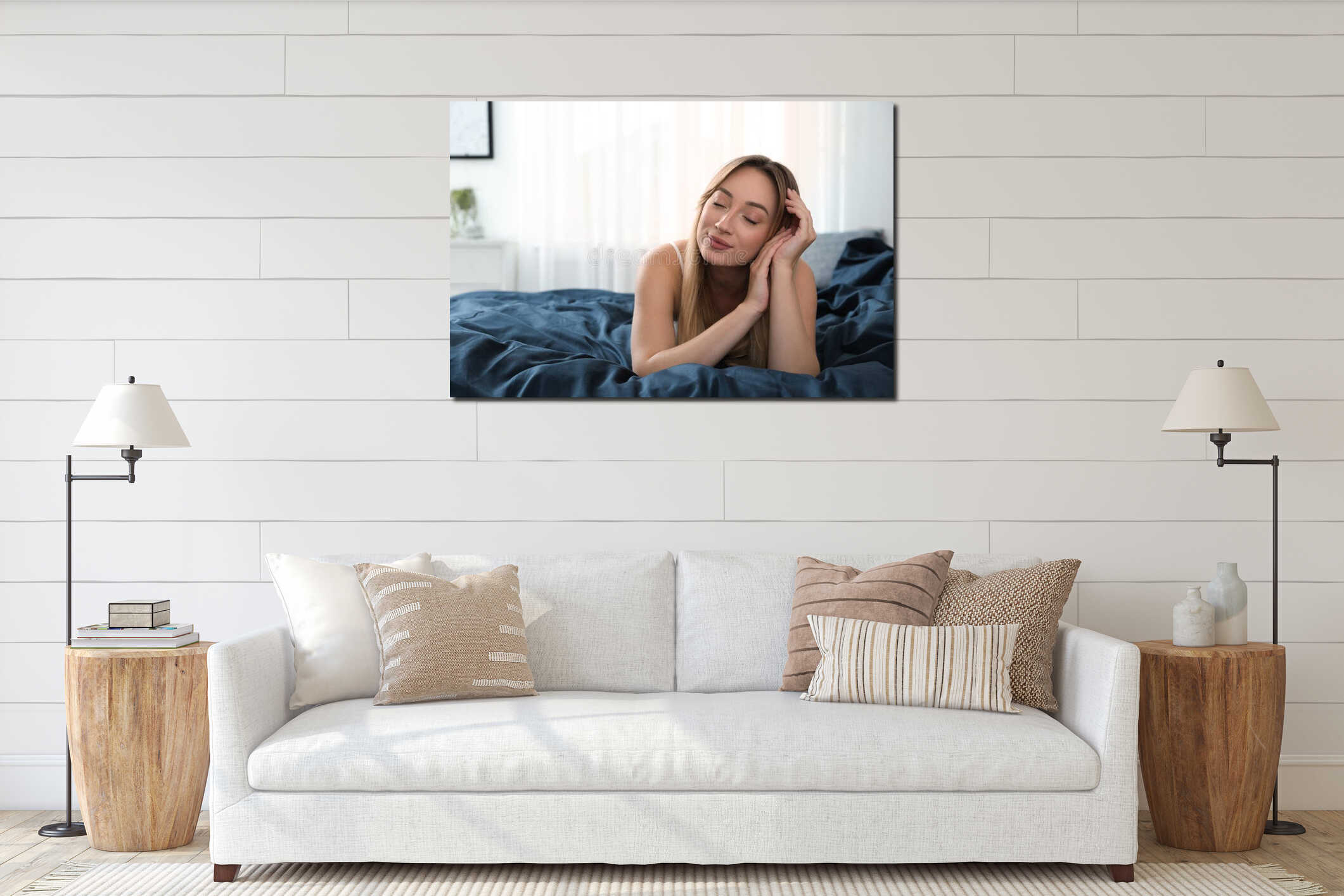 Canvas hanging interior mockup