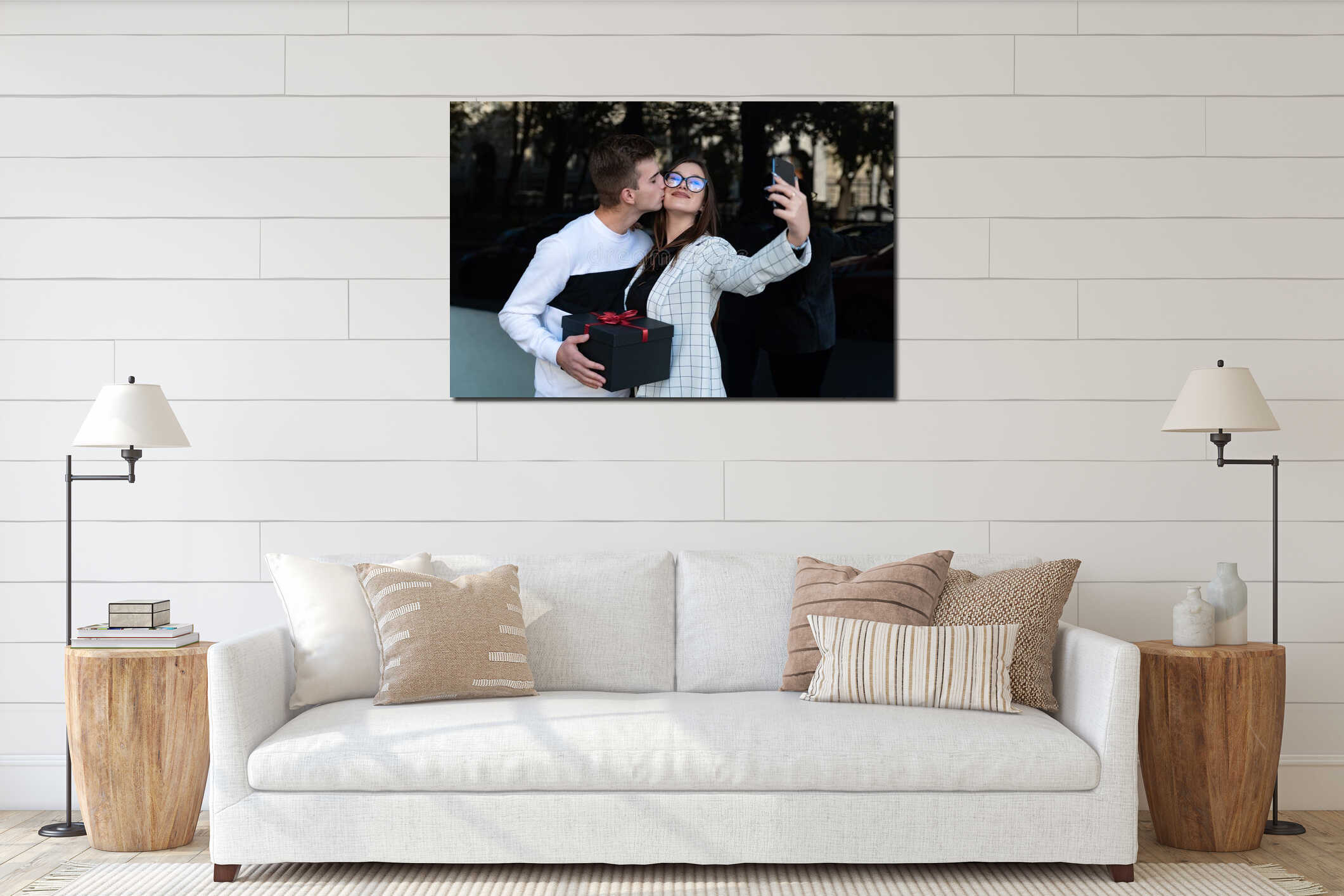 Canvas hanging interior mockup