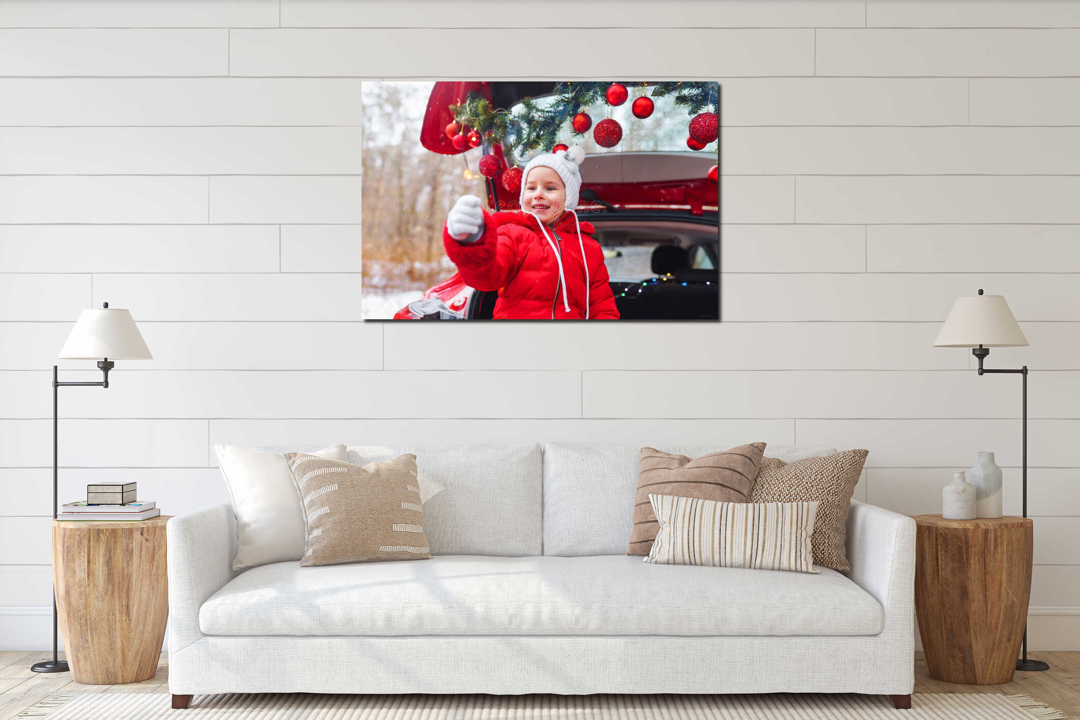 Canvas hanging interior mockup