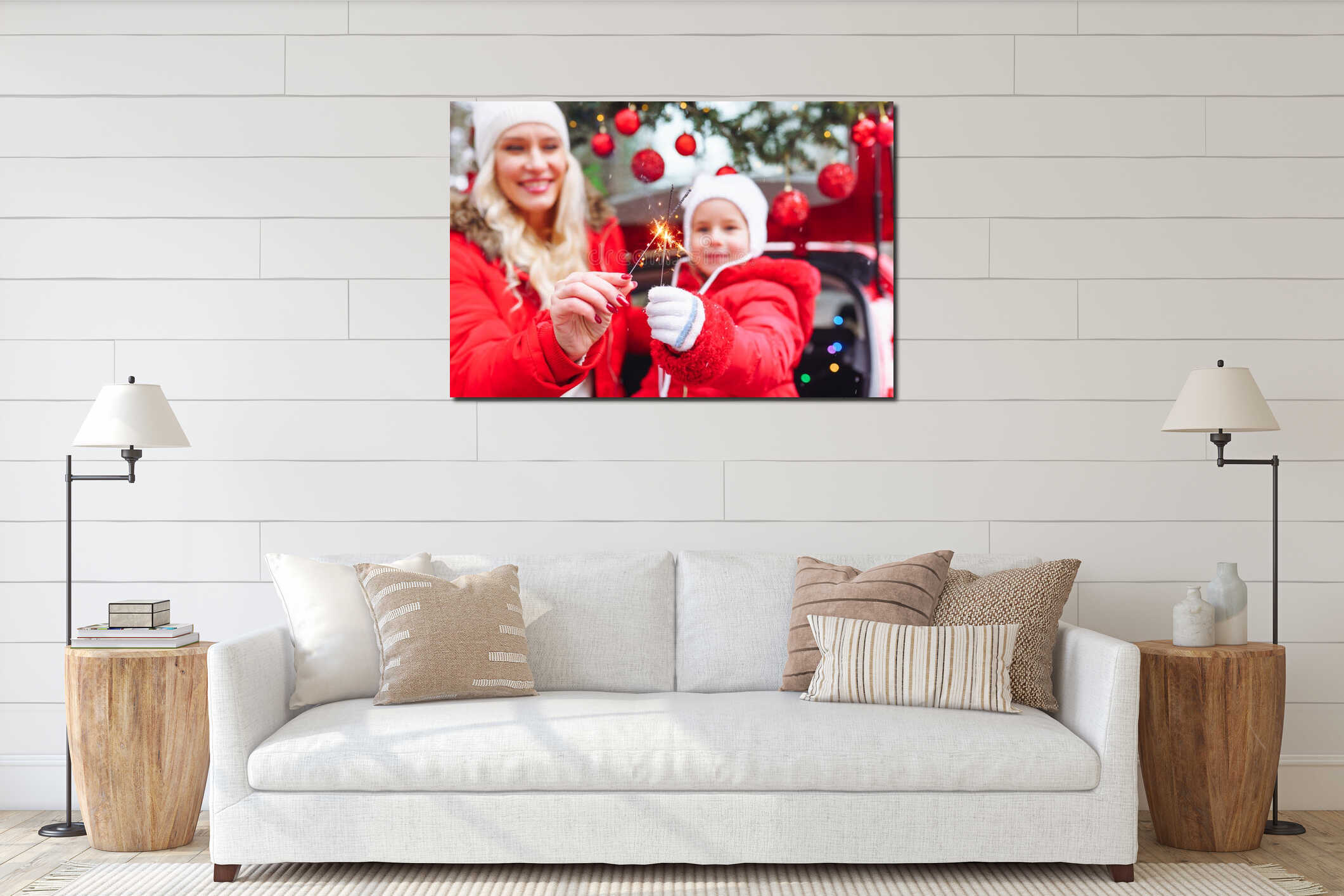 Canvas hanging interior mockup