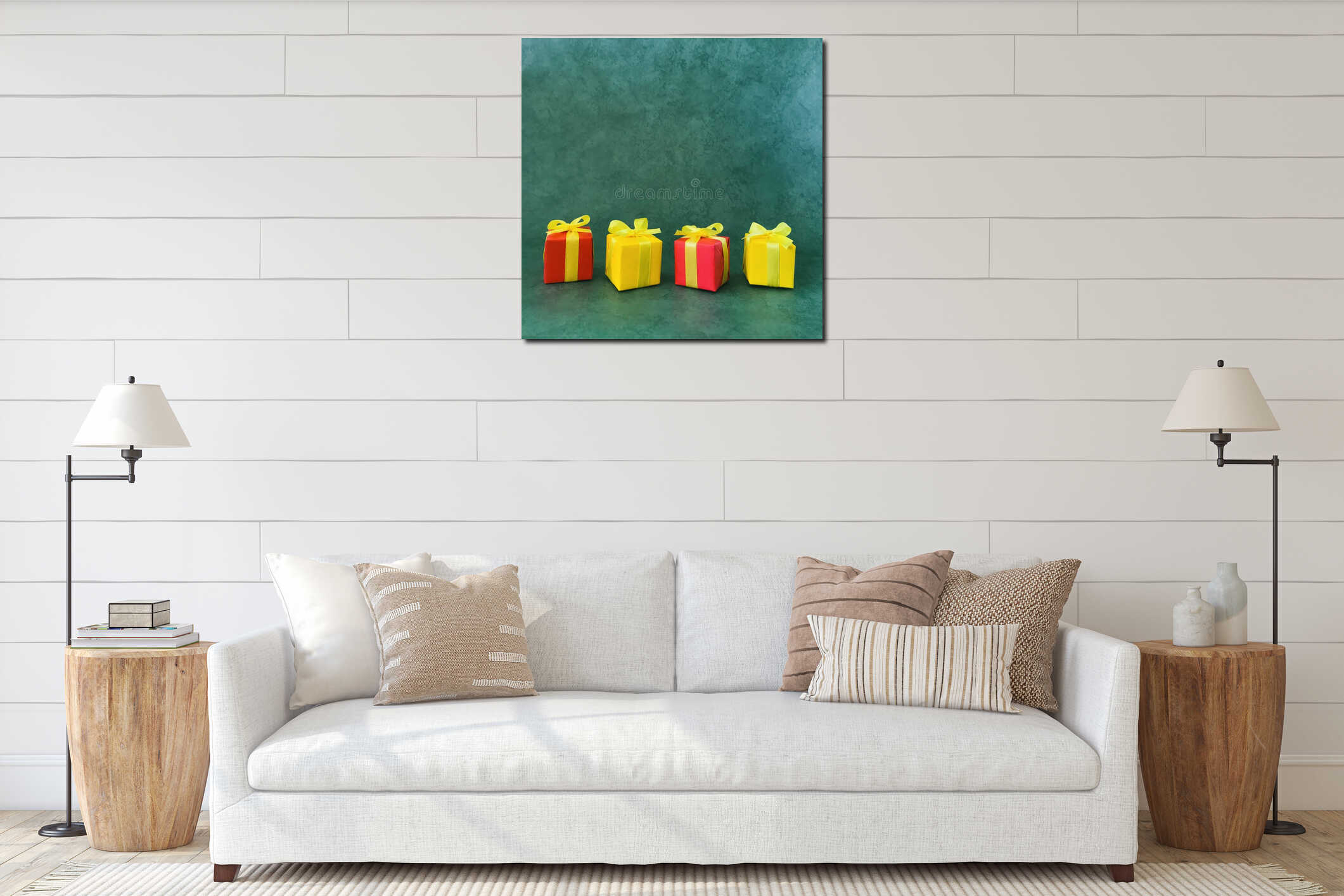 Canvas hanging interior mockup