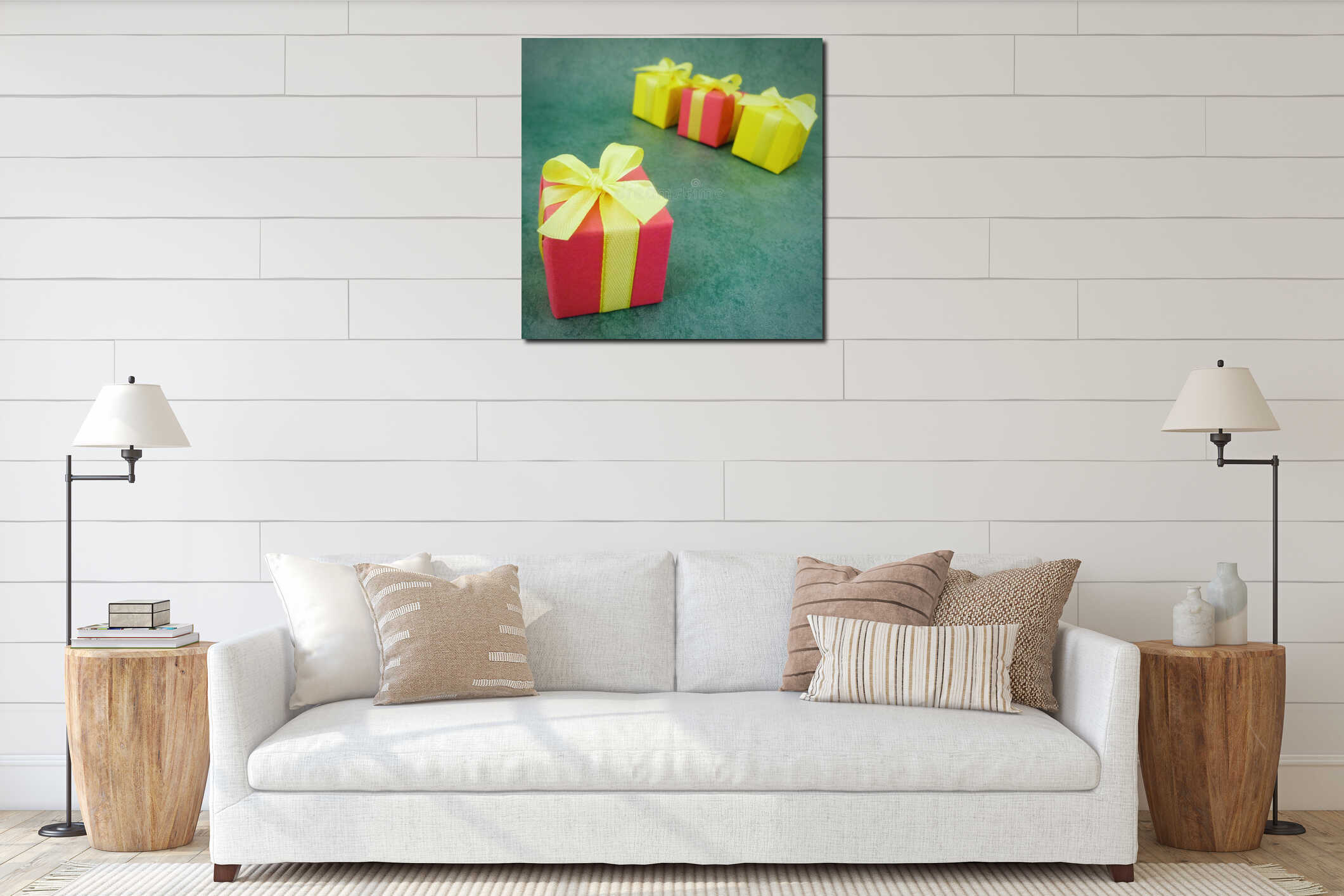 Canvas hanging interior mockup