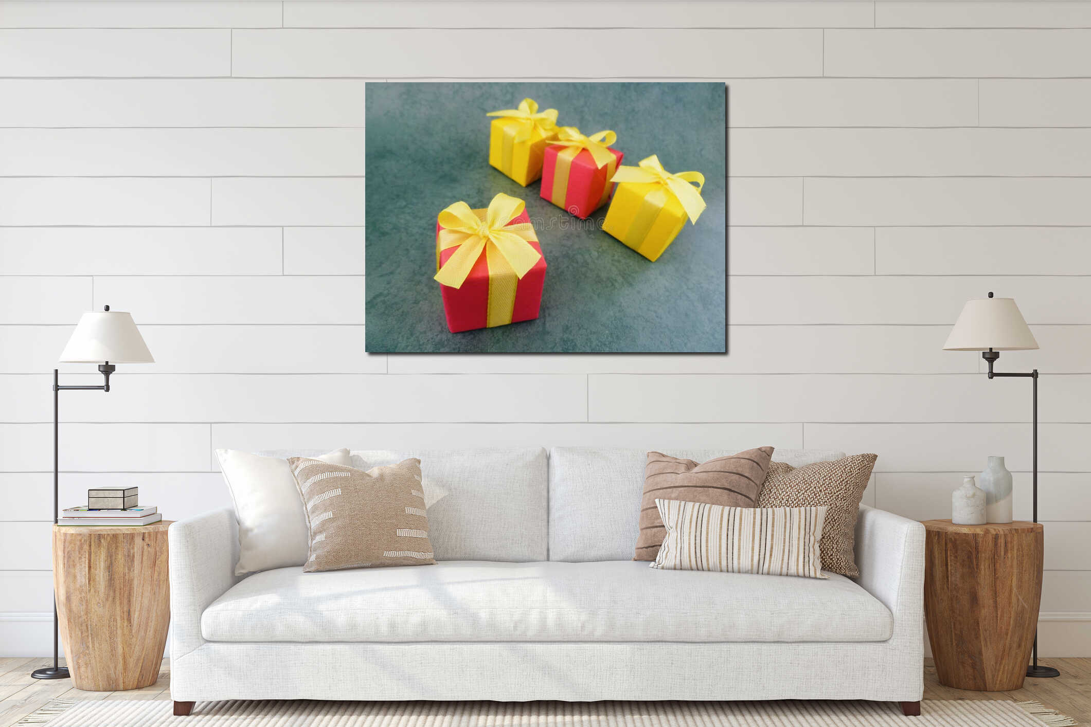 Canvas hanging interior mockup