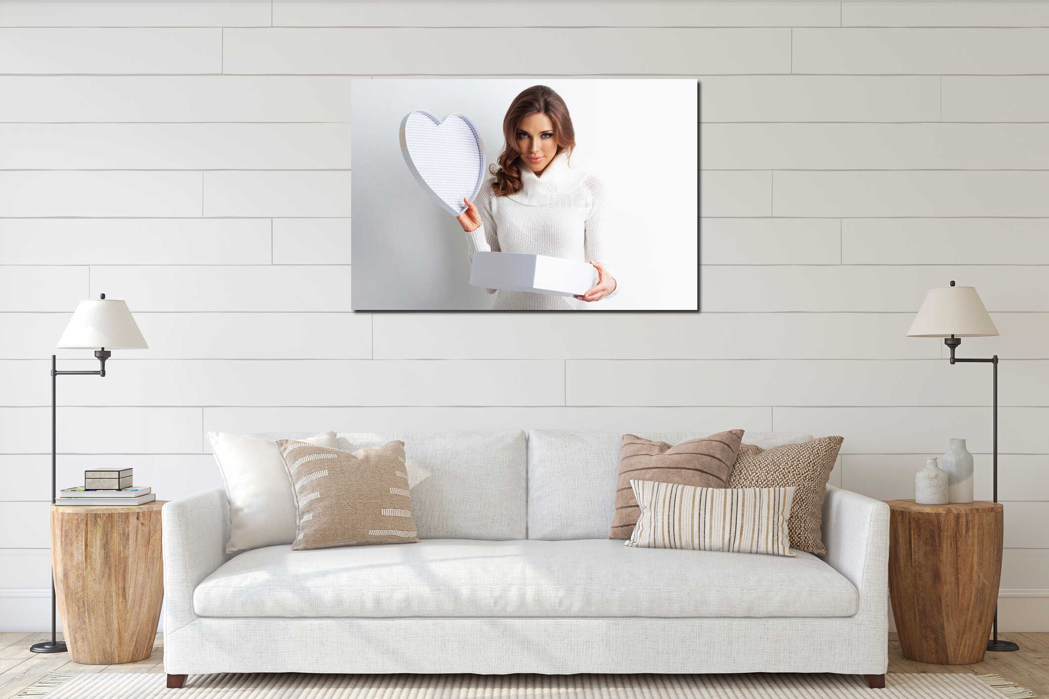 Canvas hanging interior mockup