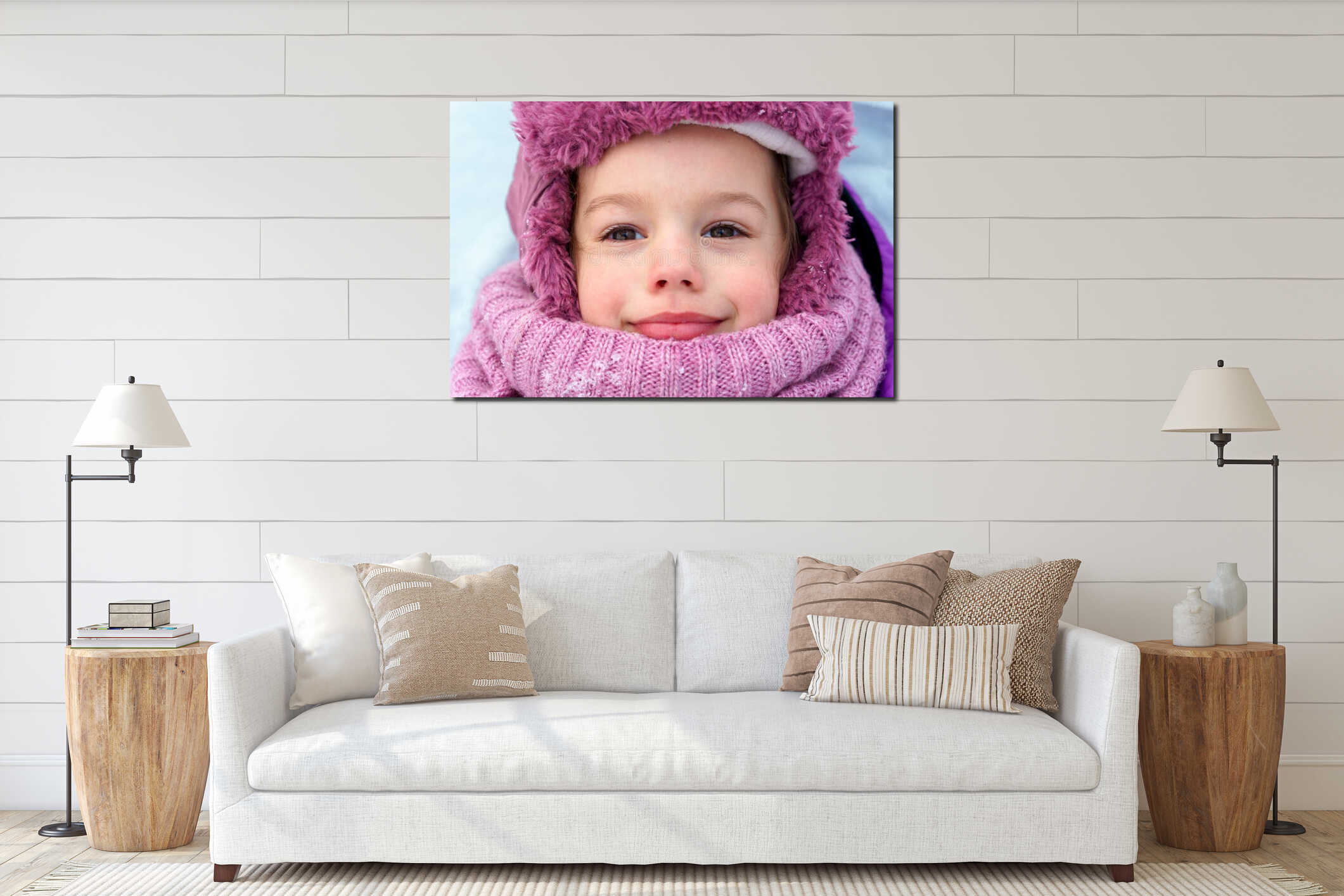 Canvas hanging interior mockup