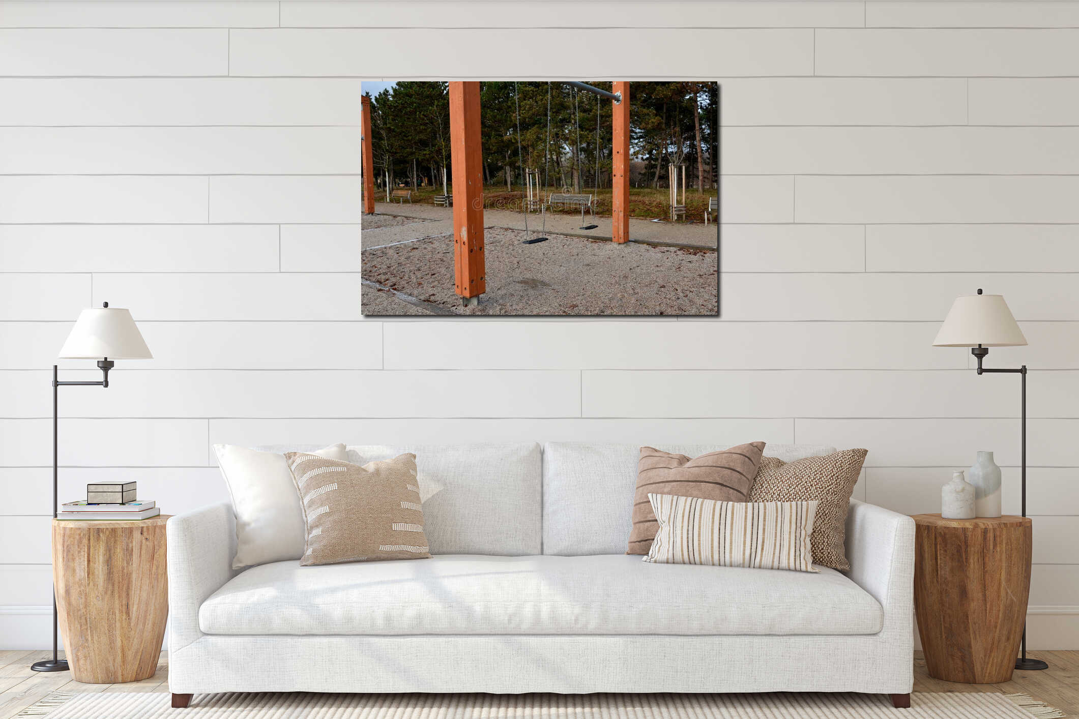 Canvas hanging interior mockup